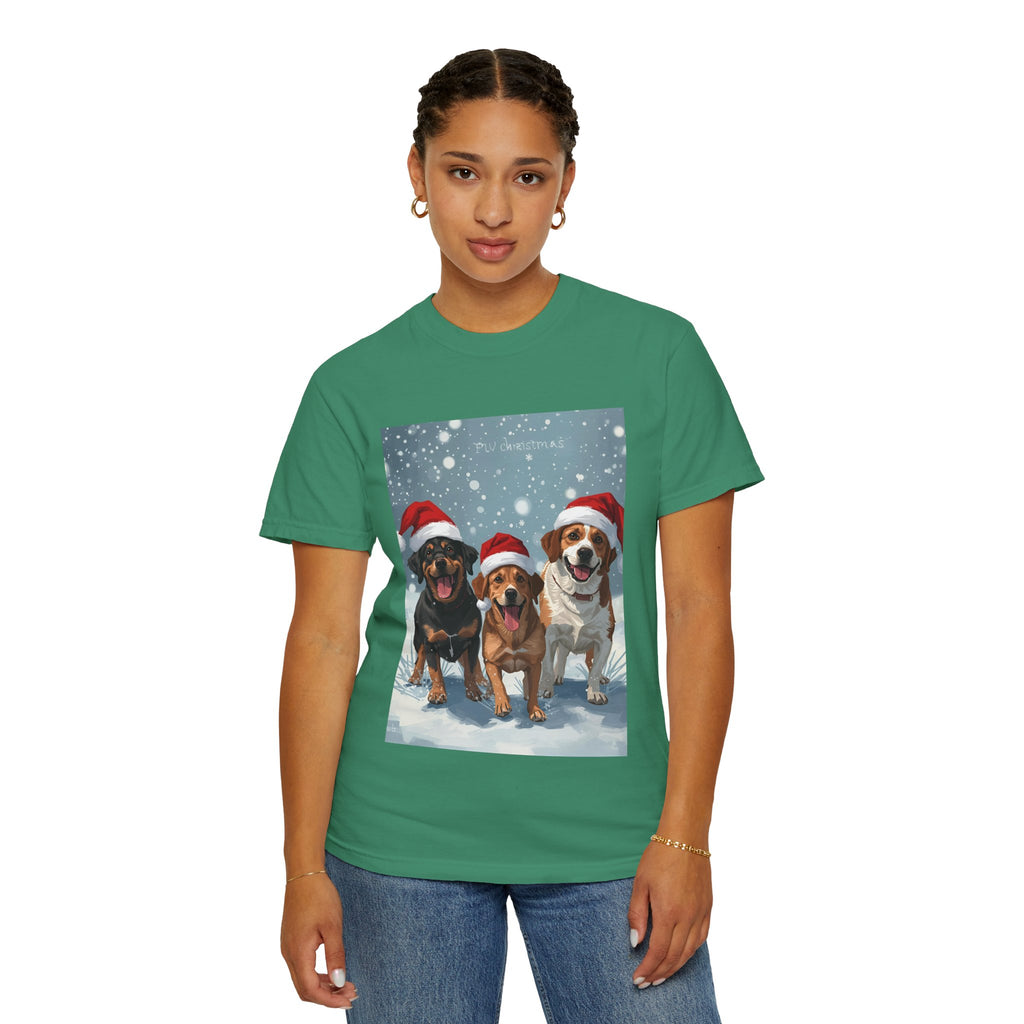 Cute Festive Christmas Dog Lover T-Shirt, Cute Holiday Shirt, Unisex Christmas Apparel, Gift for Pet Owners, Winter Celebration Tee