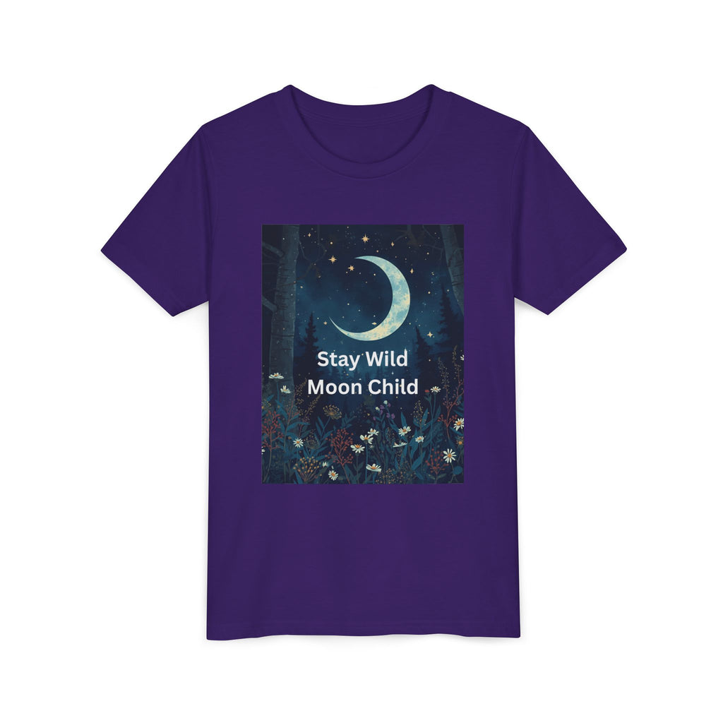 Stay Wild Moon Child Youth Tee - Adventure Tee, Nature Inspired Shirt, Cute Kids Clothing, Gift for Young Explorers, Eco-Friendly Tee