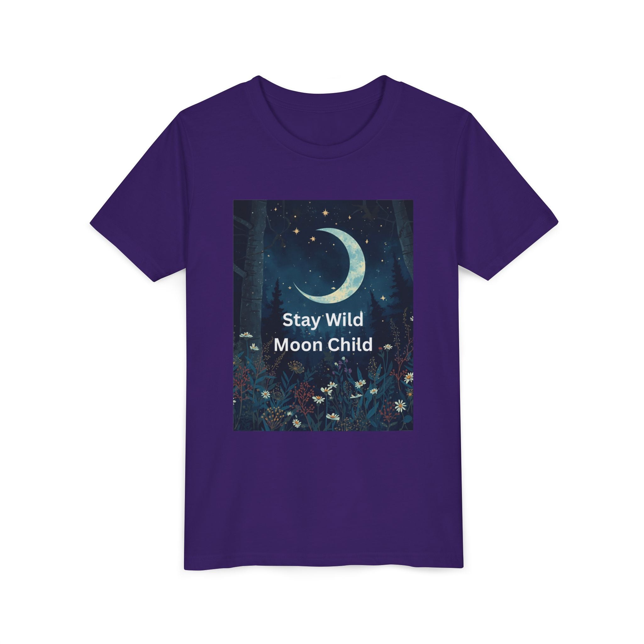 Stay Wild Moon Child Youth Tee - Adventure Tee, Nature Inspired Shirt, Cute Kids Clothing, Gift for Young Explorers, Eco-Friendly Tee