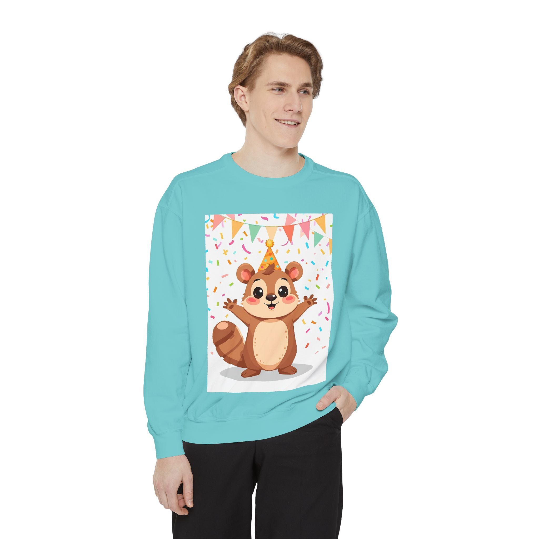 Party Animal With Squirl Unisex Garment-Dyed Sweatshirt