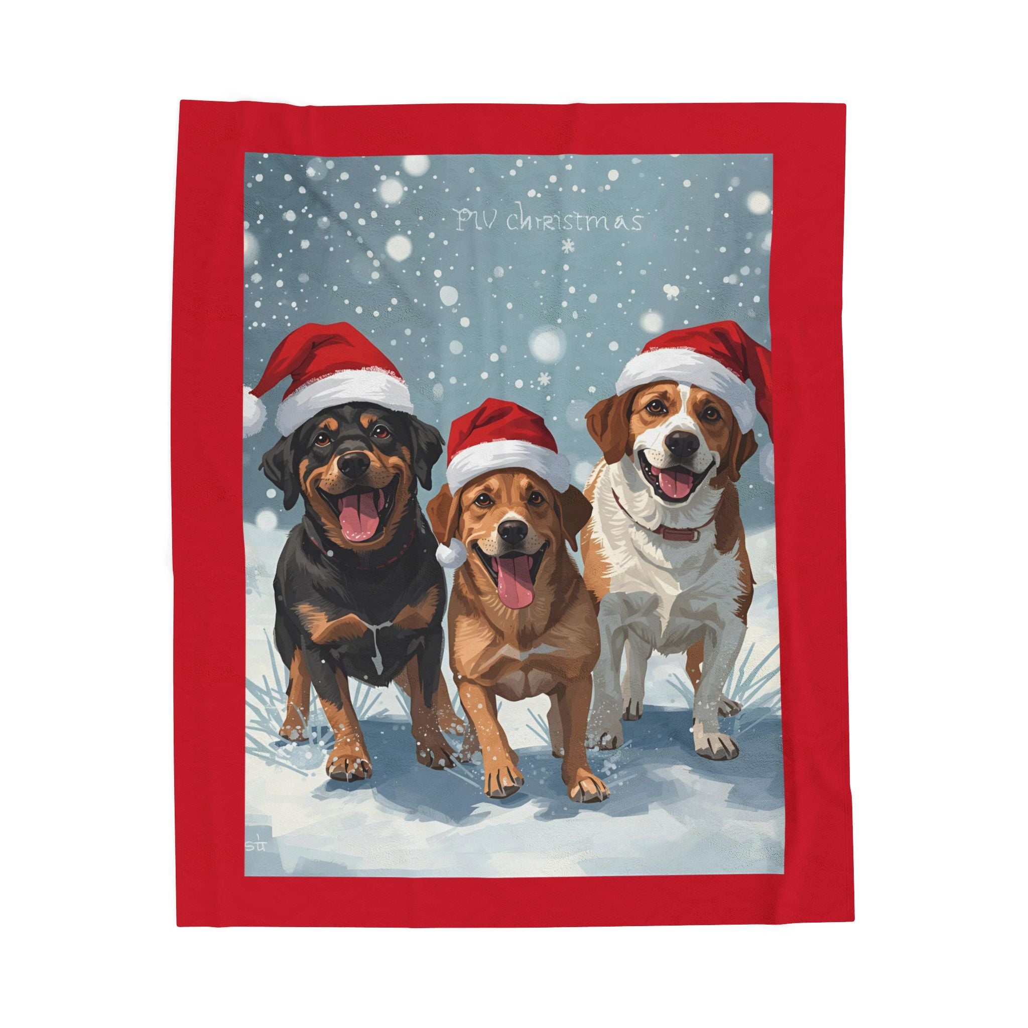 Cute Christmas Dogs Festive Pet-Themed Velveteen Plush Blanket, Cozy Holiday Decor, Dog Lover Gift, Christmas Blanket, Winter Home Accessories