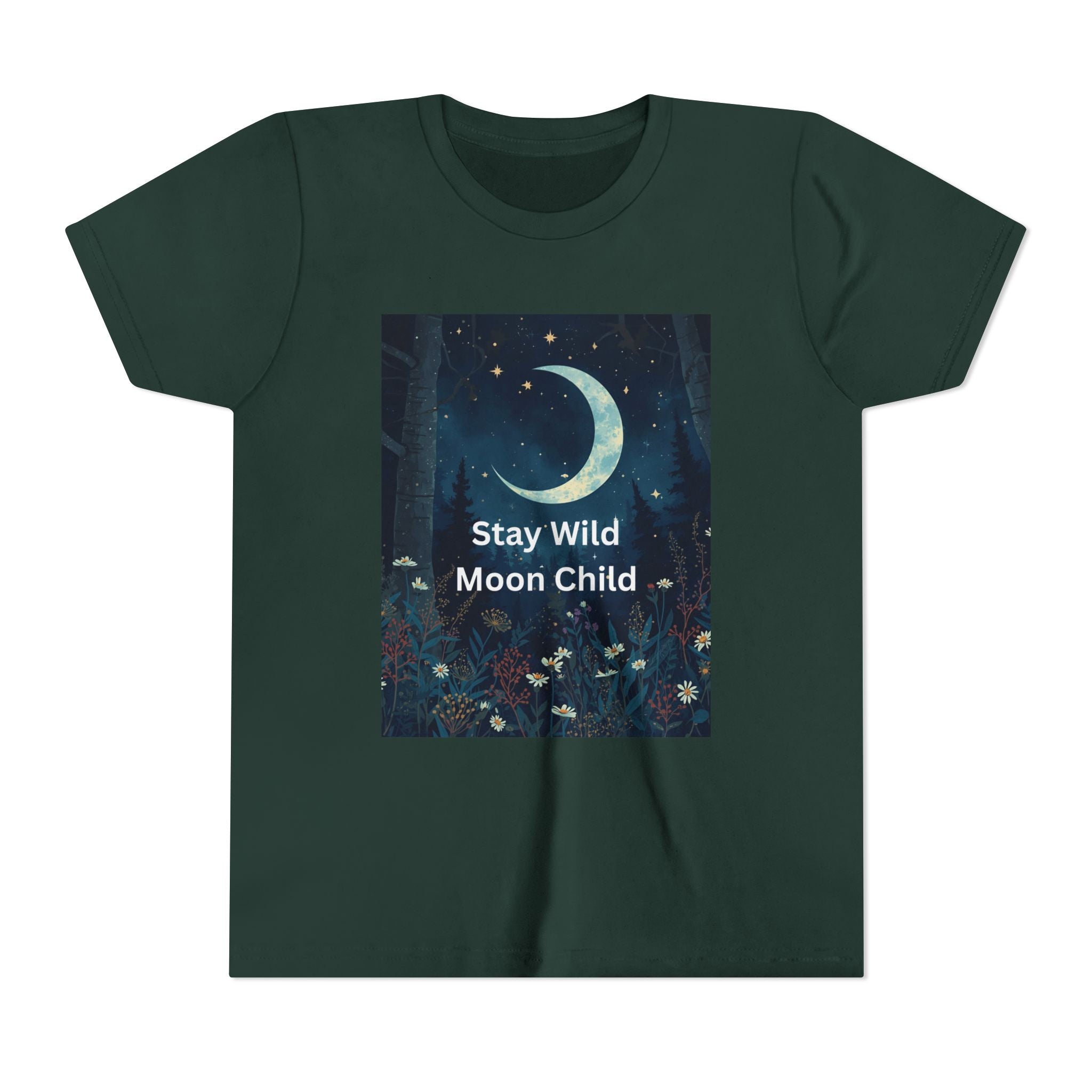 Stay Wild Moon Child Youth Tee - Adventure Tee, Nature Inspired Shirt, Cute Kids Clothing, Gift for Young Explorers, Eco-Friendly Tee