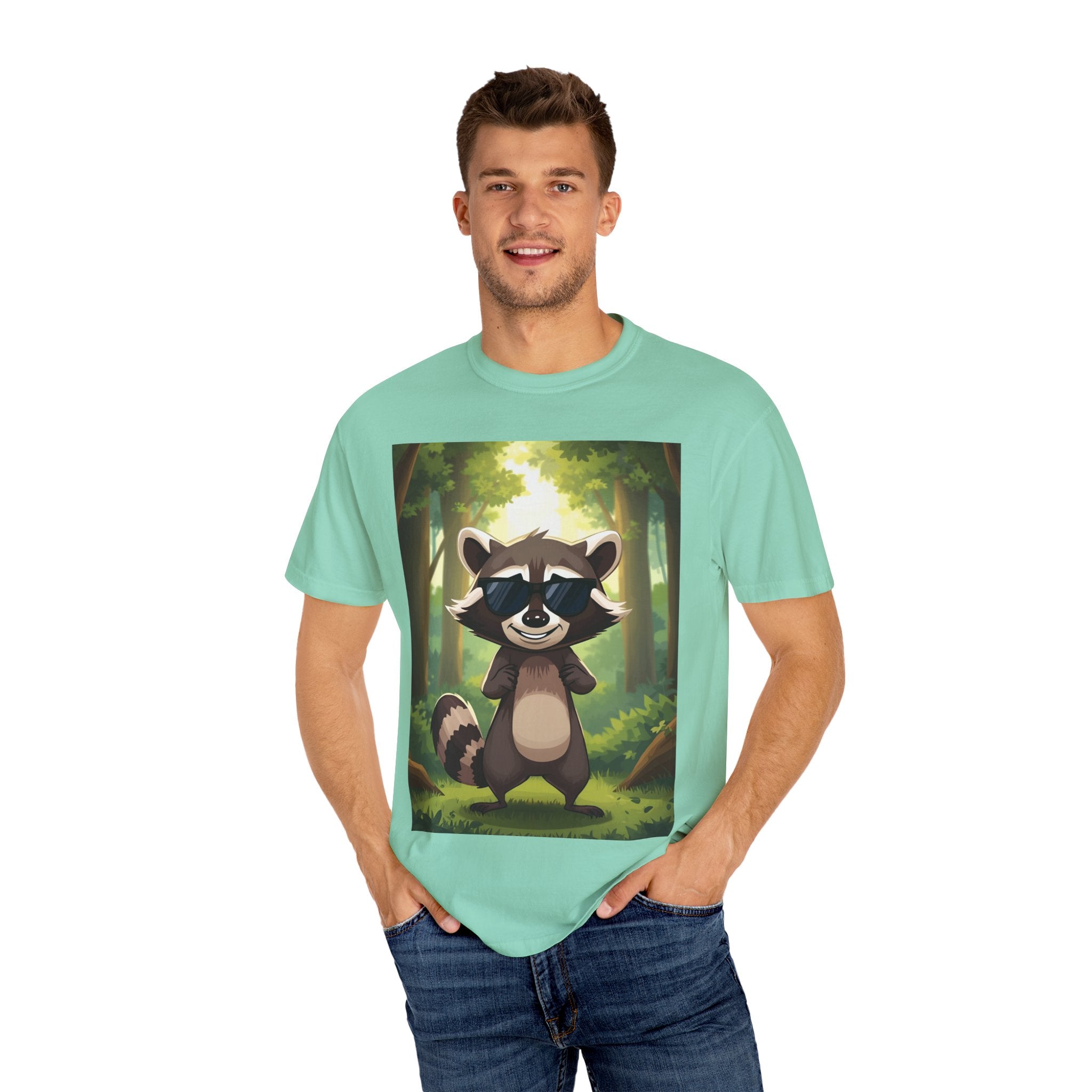 Whimsical Raccoon T-Shirt, Fun Nature Tee, Unisex Forest Shirt, Gift for Animal Lovers, Cute Wildlife Apparel