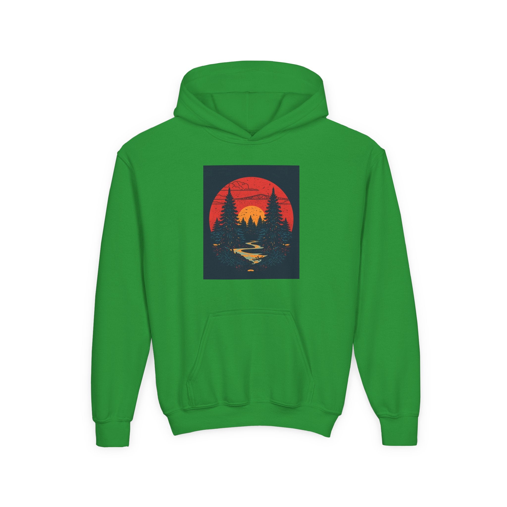 Nature Inspired Forest Youth Heavy Blend Hooded Sweatshirt