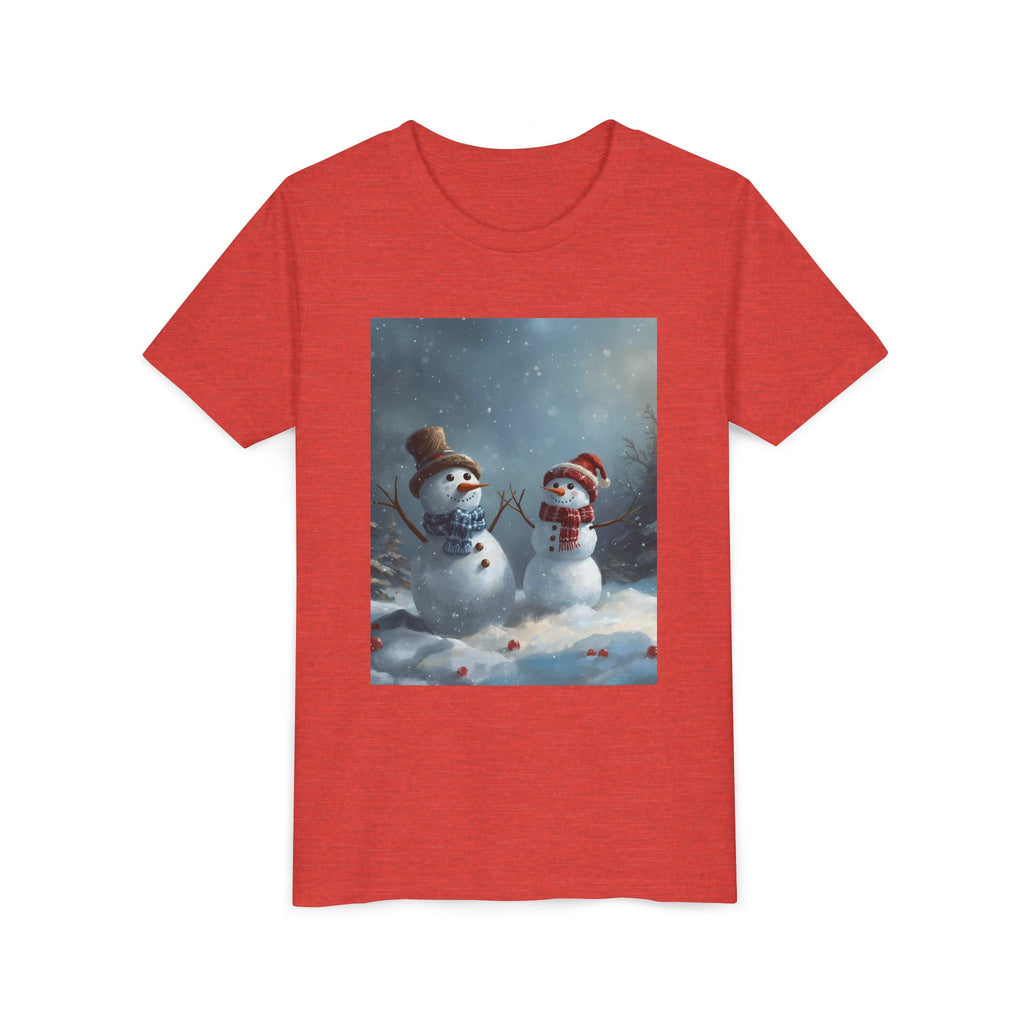 Youth Christmas Snowman Tee, Winter T-Shirt, Christmas Gift, Holiday Apparel, Kids Winter Wear, Cute Snowman Design