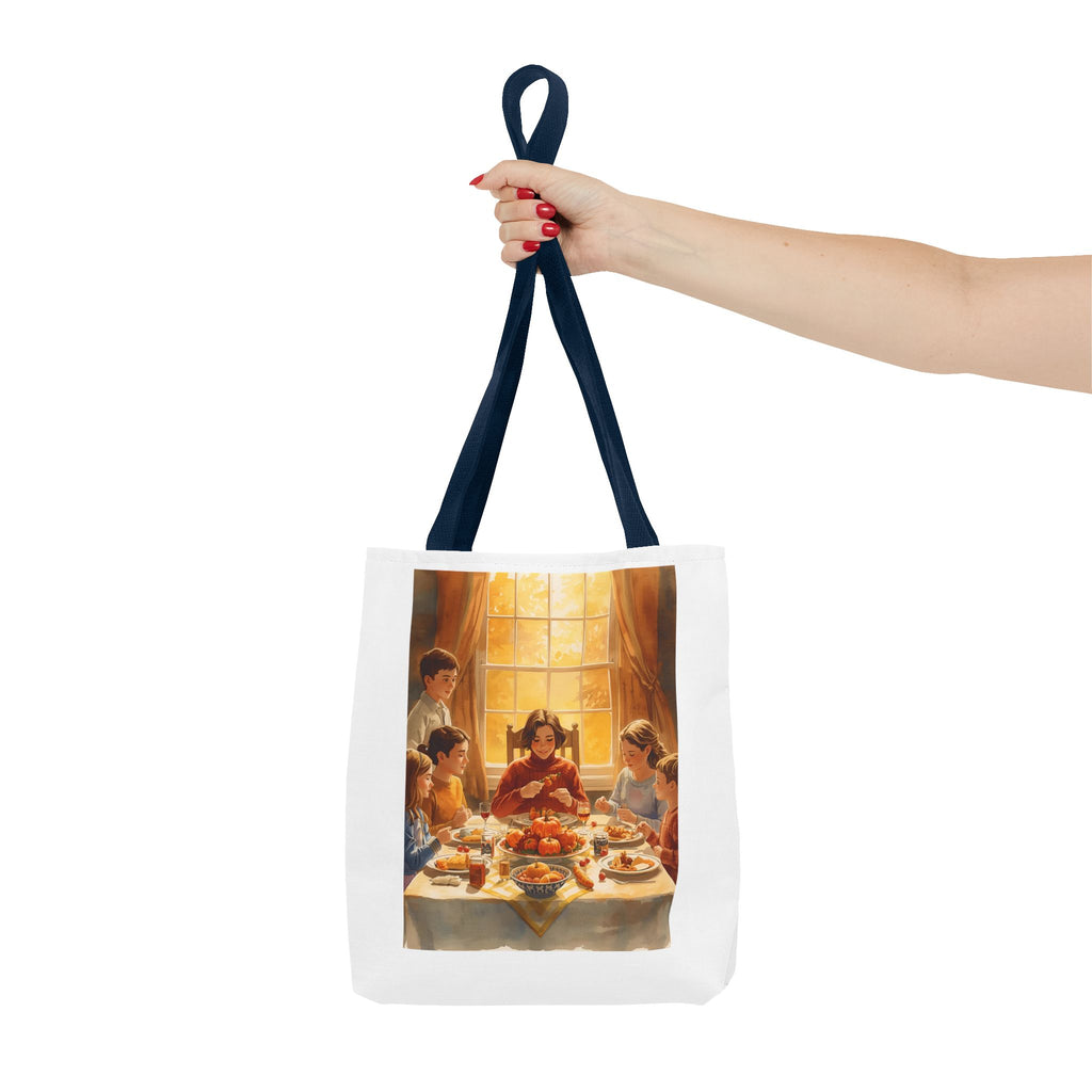 Artistic Family Dinner Tote Bag | Unique AOP Design for Gatherings, Picnics, Gifts, Home Decor, Everyday Use