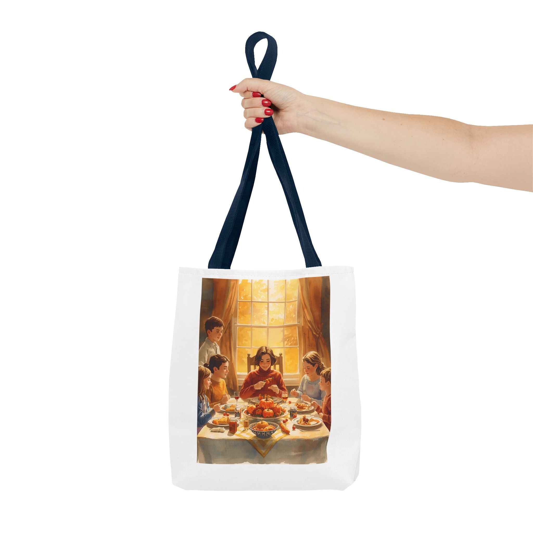 Artistic Family Dinner Tote Bag | Unique AOP Design for Gatherings, Picnics, Gifts, Home Decor, Everyday Use