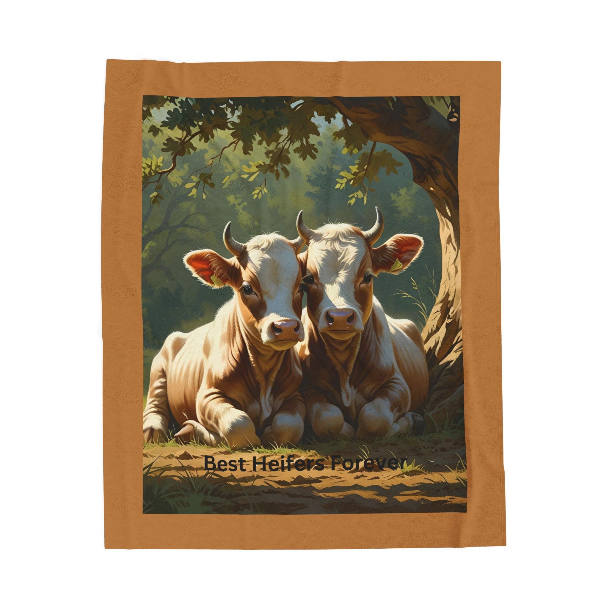 Cow Themed Velveteen Plush Blanket