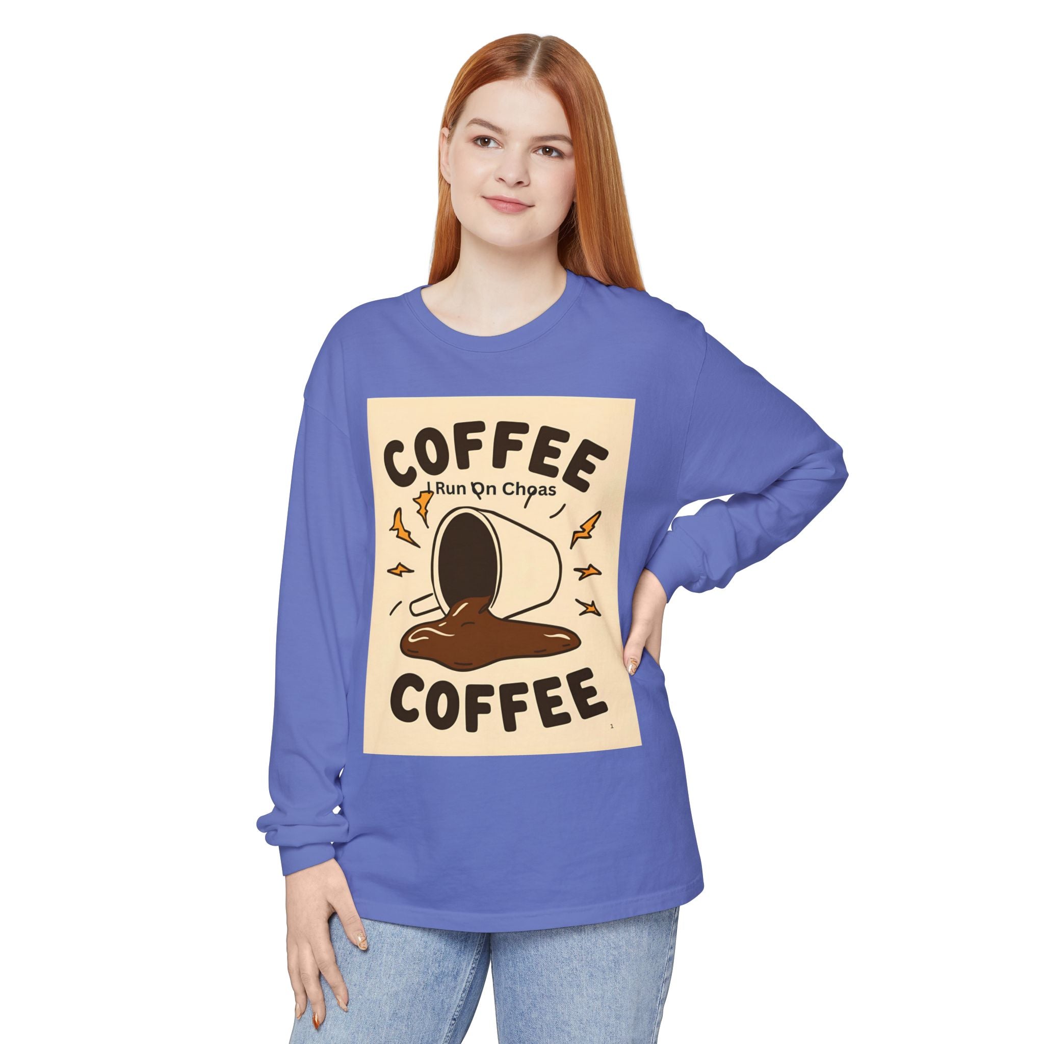 Coffee Coffee Unisex Garment-dyed Long Sleeve T-Shirt