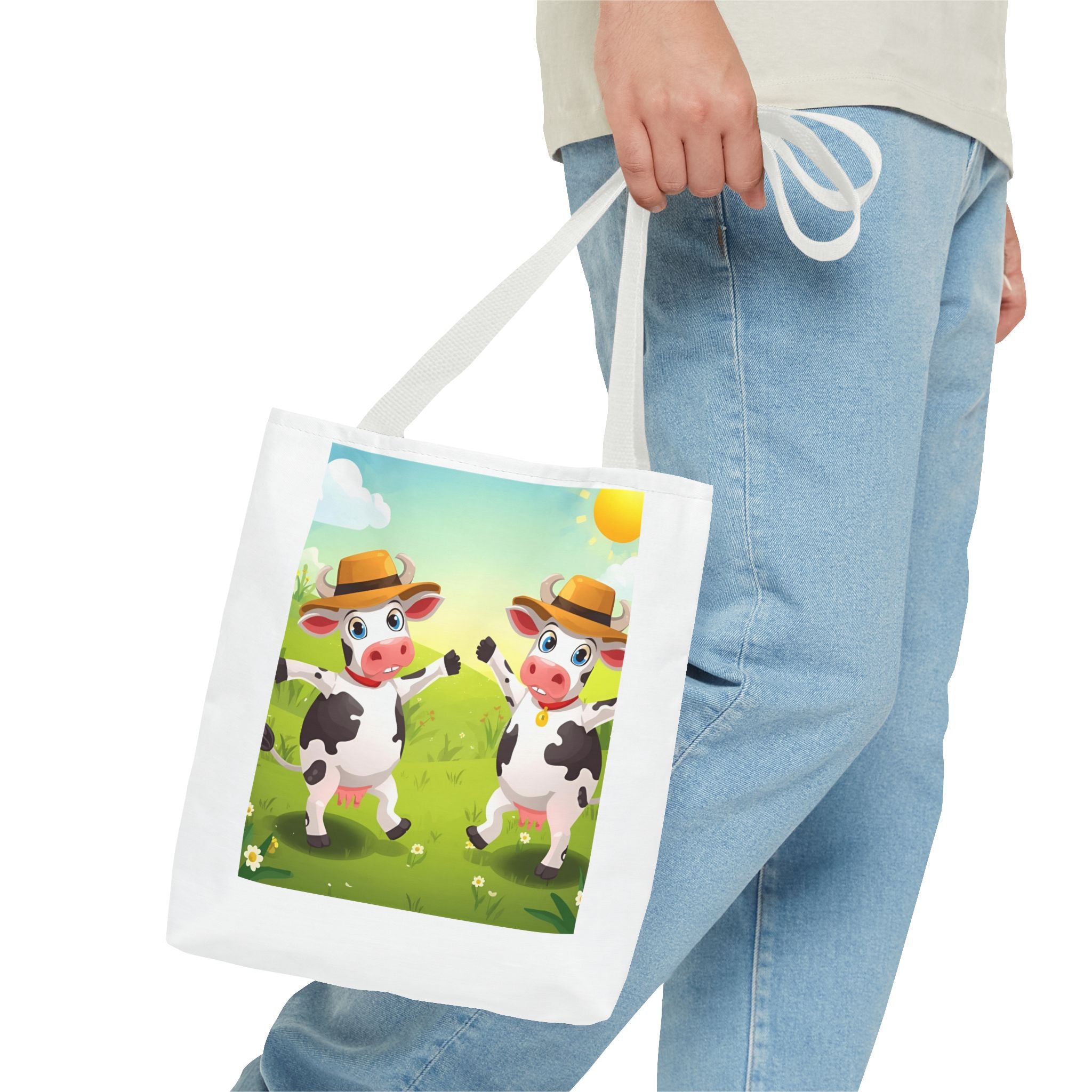 Cute Cow Tote Bag, Farm Animal Lover Gift, Eco-Friendly Shopping Bag, Fun Grocery Tote, Kids' Cartoon Bag