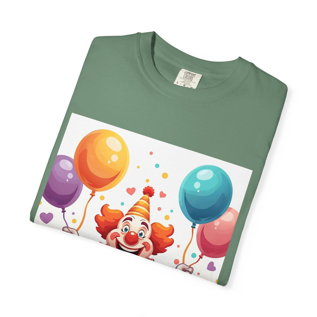 Colorful Clown Balloon T-Shirt, Fun Graphic Tee, Unisex party shirt, Circus themed apparel, Birthday gift for kids
