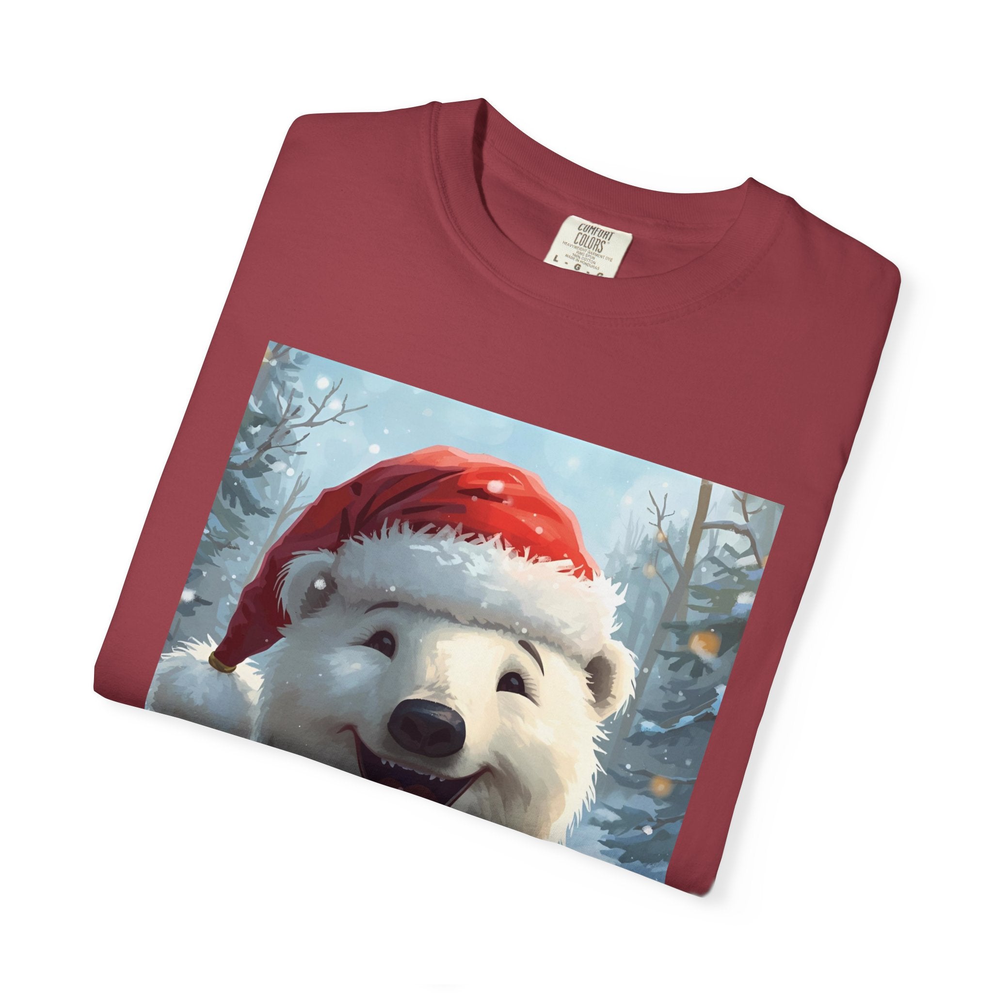 Christmas Polar Bear T-shirt, Holiday Tee, Unisex Gift Shirt, Winter Apparel, Cute Animal T-shirt