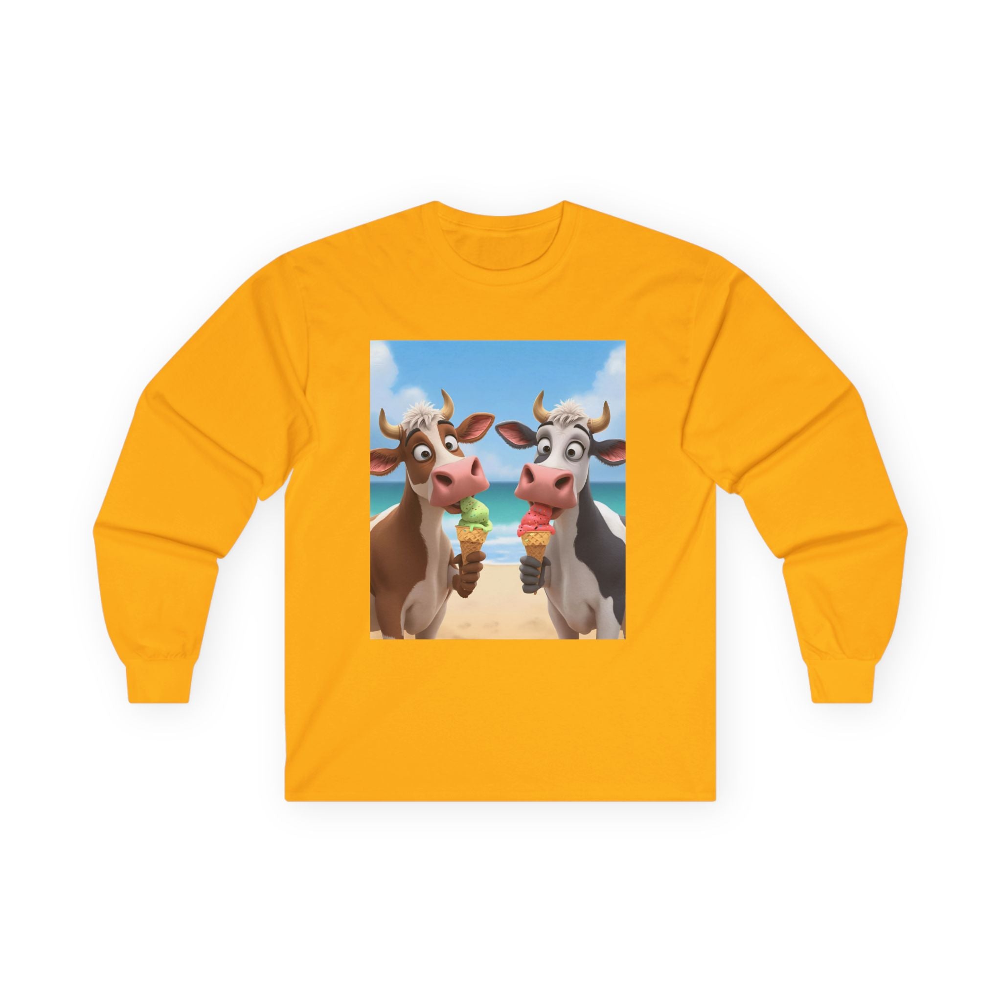 Funny Beach Cows Unisex Ultra Cotton Long Sleeve Tee