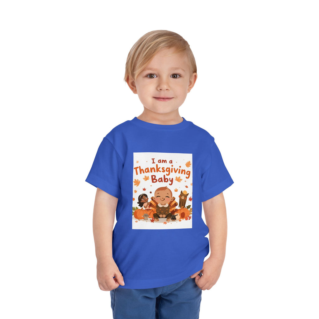 I Am A Thanksgiving Baby Toddler Short Sleeve Tee
