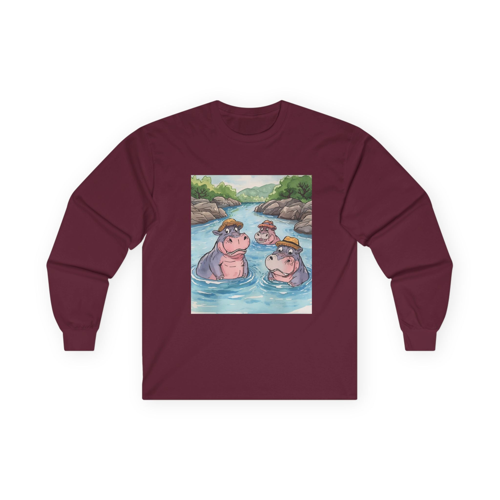 Hippo Cute Unisex Ultra Cotton Long Sleeve Tee