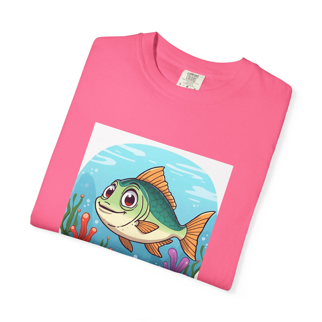 Playful Fish T-Shirt for Nature Lovers, Here Fishy Fishy Fishy Tee, Unisex Casual Wear, Perfect for Birthdays, Summer Fun, Beach Outings