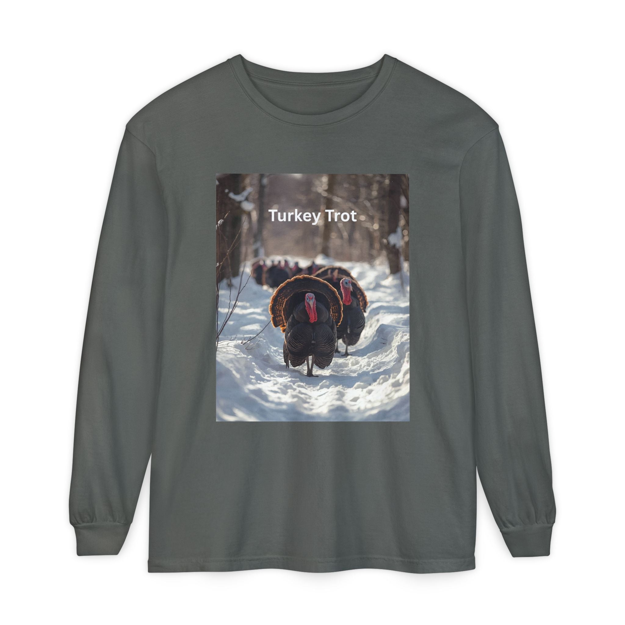 Turkey Trot Long Sleeve T-Shirt, Fall Festival Apparel, Thanksgiving Celebration Top, Unisex Holiday Shirt, Comfortable Everyday Wear