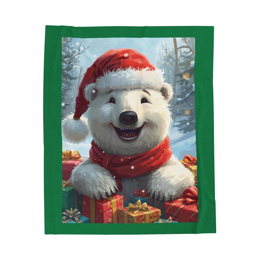 Christmas Bear Velveteen Plush Blanket
