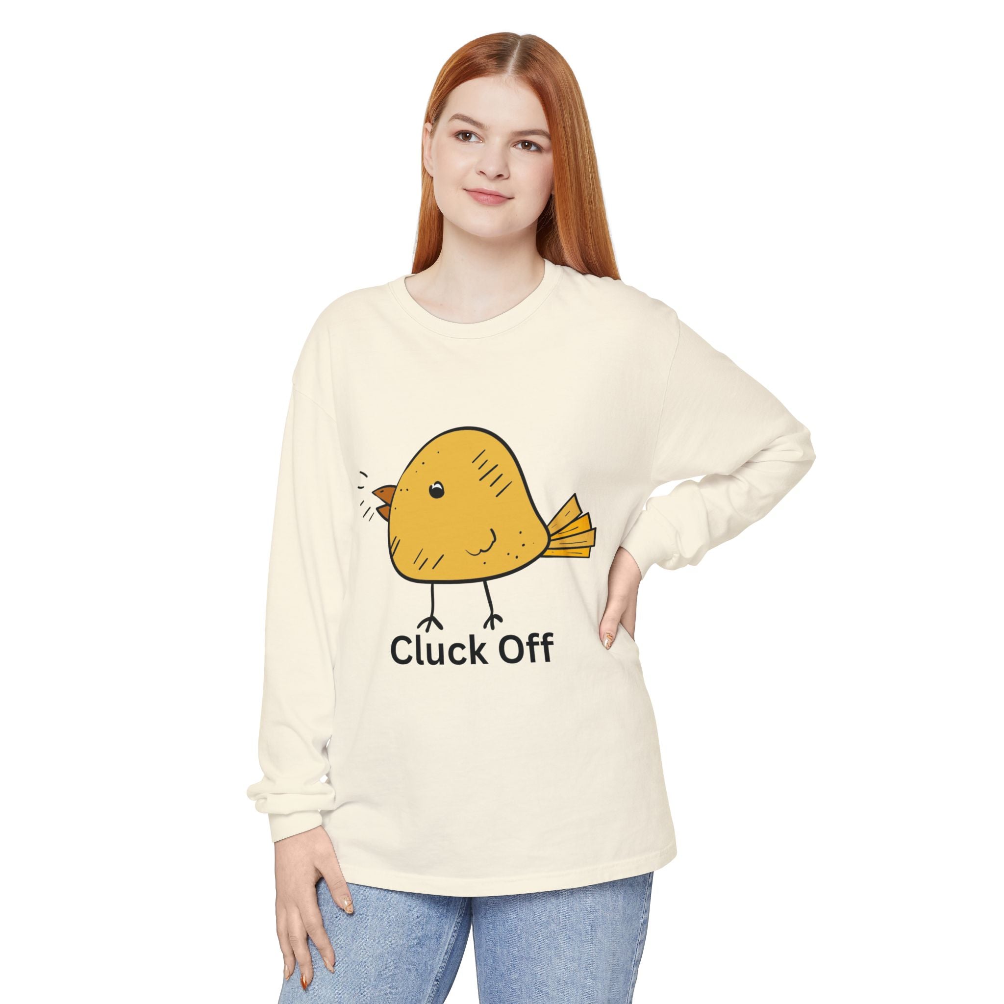 Cluck Off Unisex Garment-dyed Long Sleeve T-Shirt