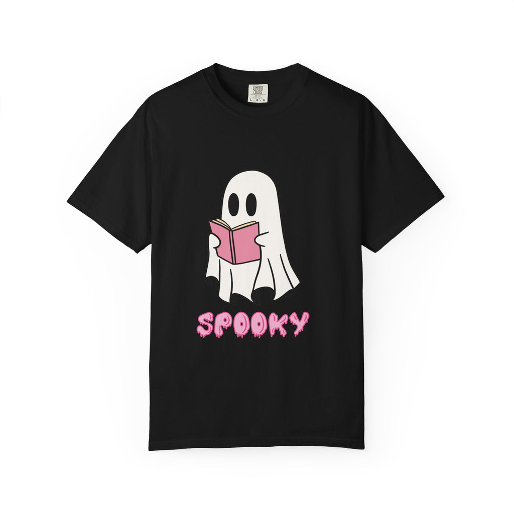 Spooky Ghost Reading T-Shirt | Unisex Halloween Tee, Cute Horror Gift, Cozy Casual Wear, Literary Costume Party, Ghost Lover Shirt