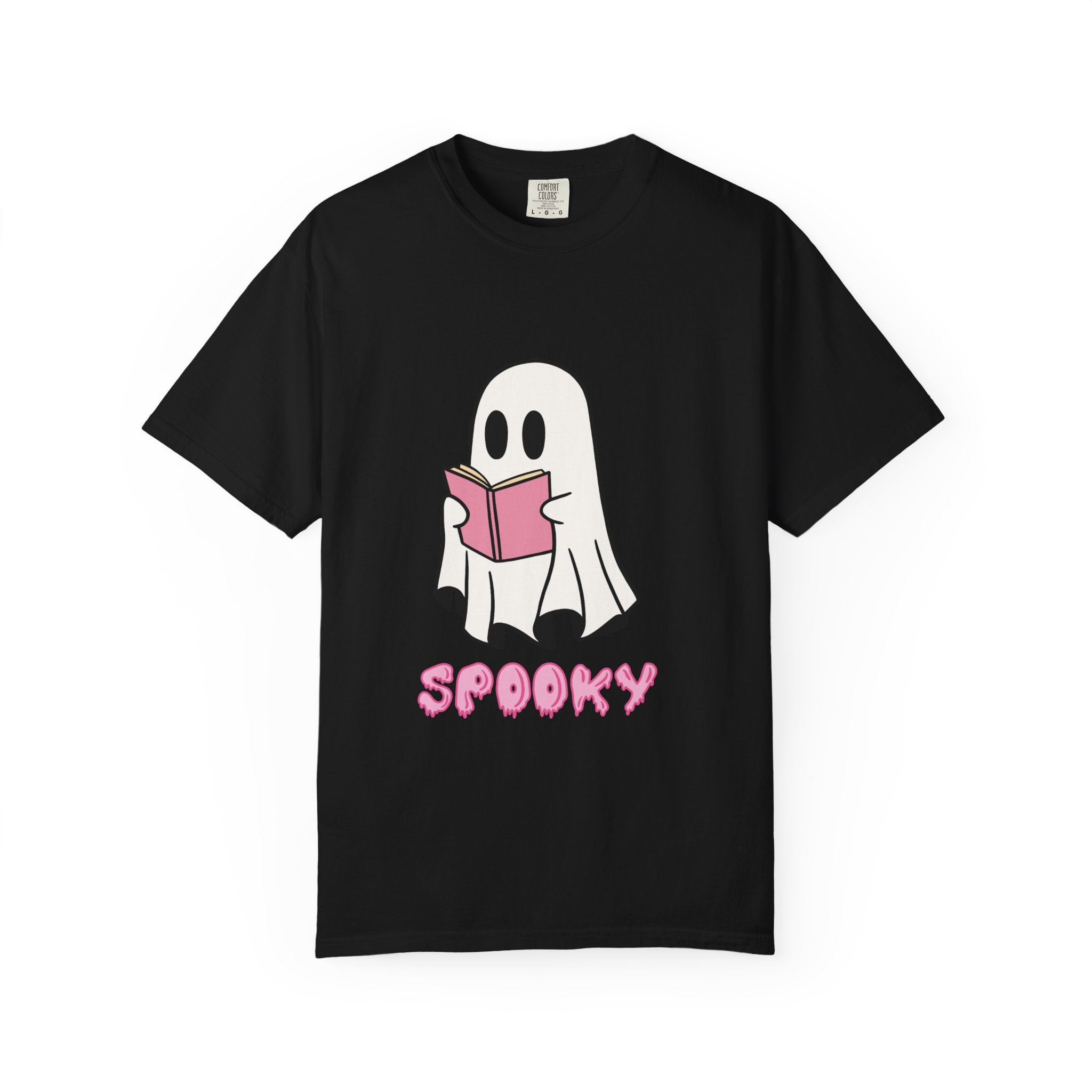 Spooky Ghost Reading T-Shirt | Unisex Halloween Tee, Cute Horror Gift, Cozy Casual Wear, Literary Costume Party, Ghost Lover Shirt