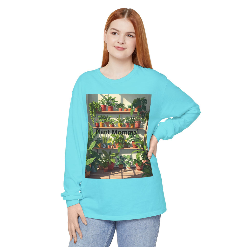 Plant Momma Long Sleeve T-Shirt, Perfect for Plant Lovers, Gardening Gifts, Eco-friendly Fashion, Casual Wear, Spring Celebrations