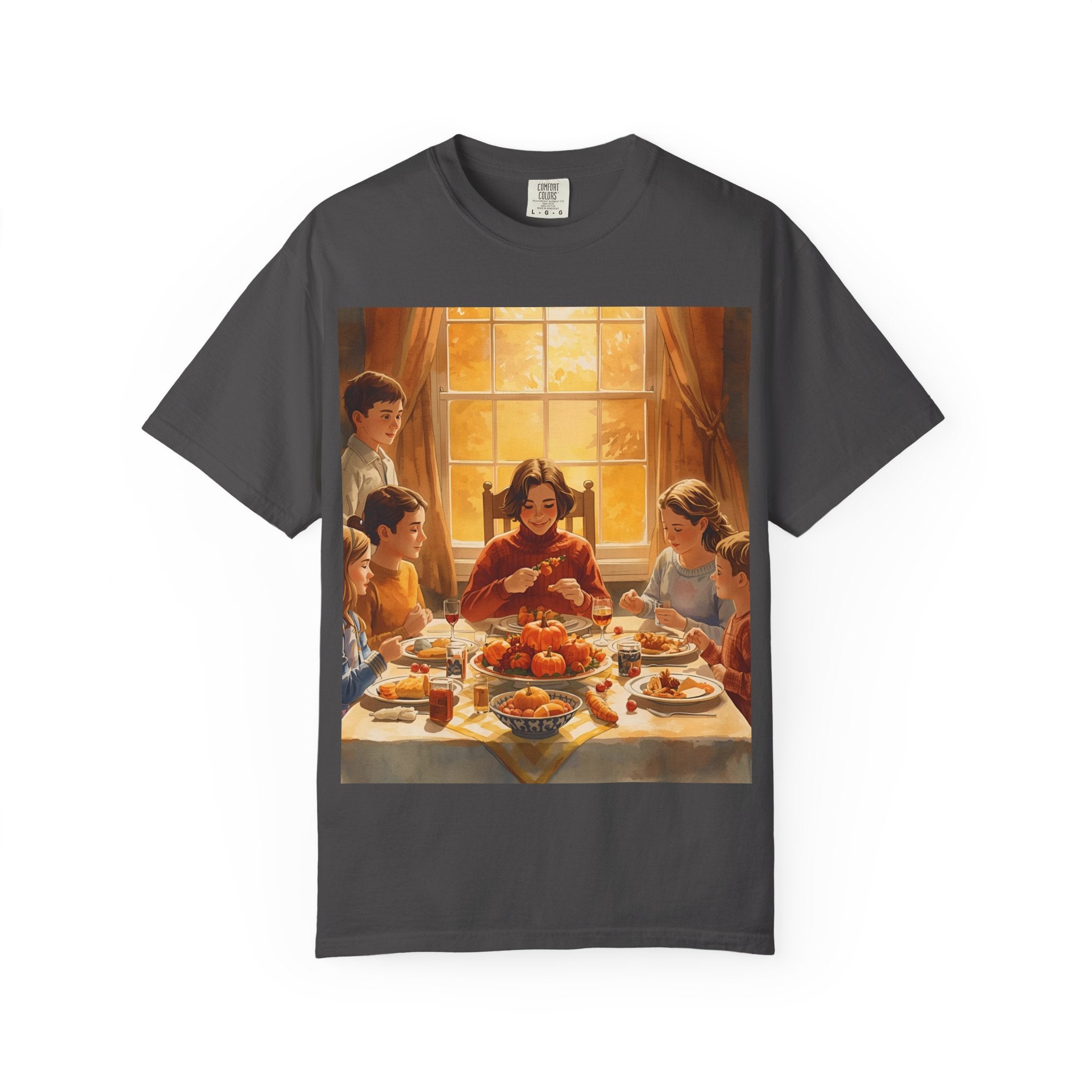 Thankful Family Dinner T-shirt, Unisex Tee, Fall Apparel, Cozy Top, Gift for Thanksgiving Lovers, Family Gathering Shirt