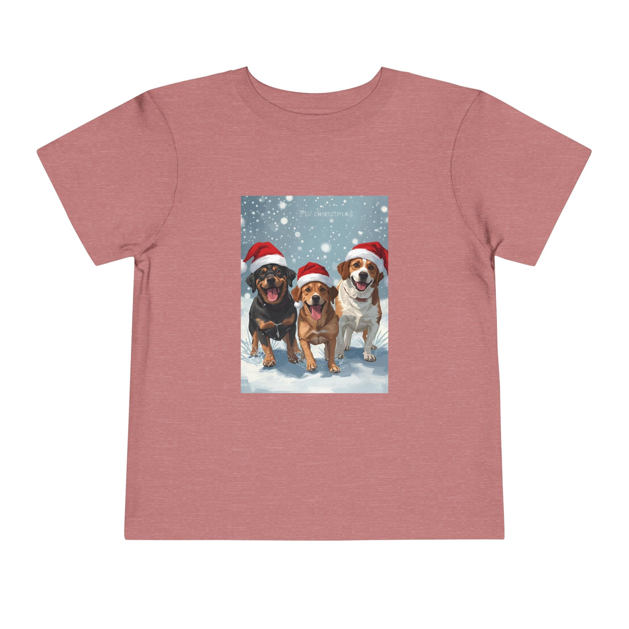 Cute Christmas Dogs Toddler Short Sleeve Tee