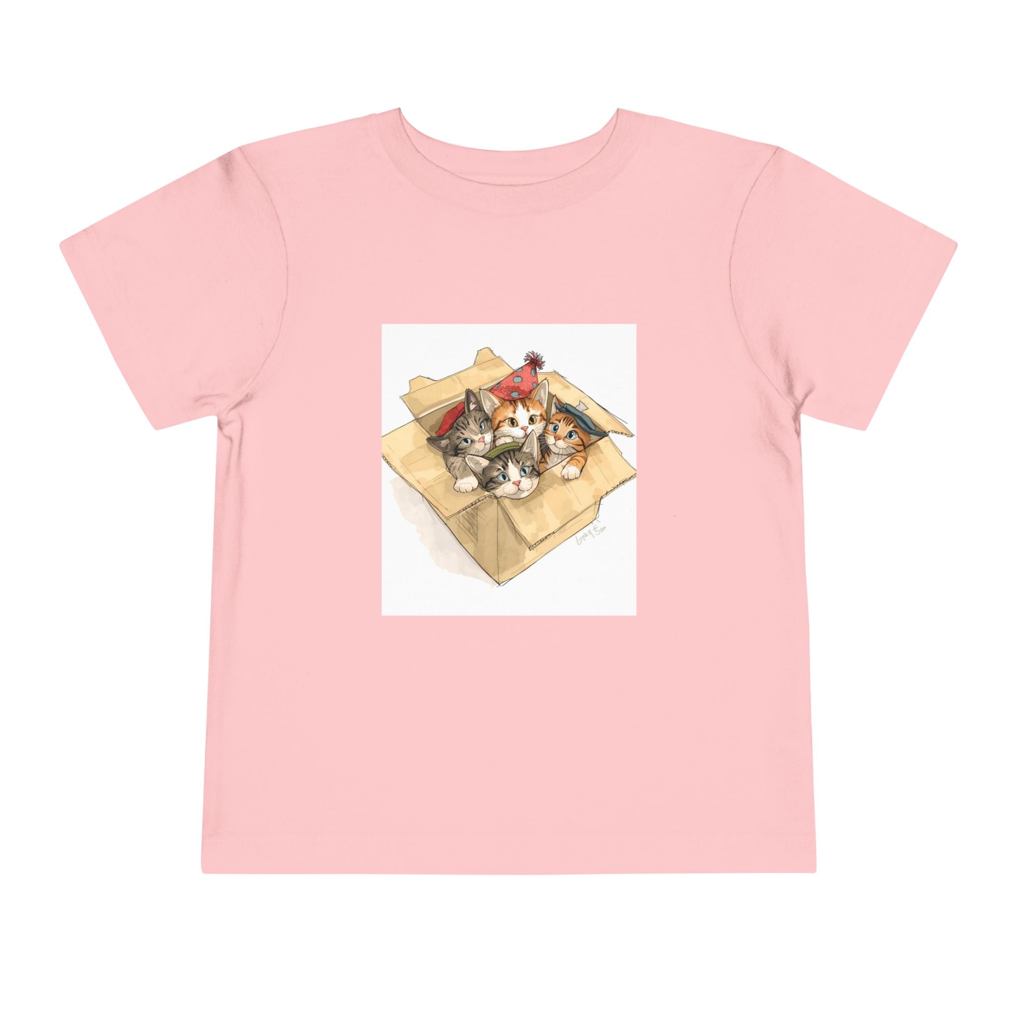Cute Kittens In Box Toddler Short Sleeve Tee