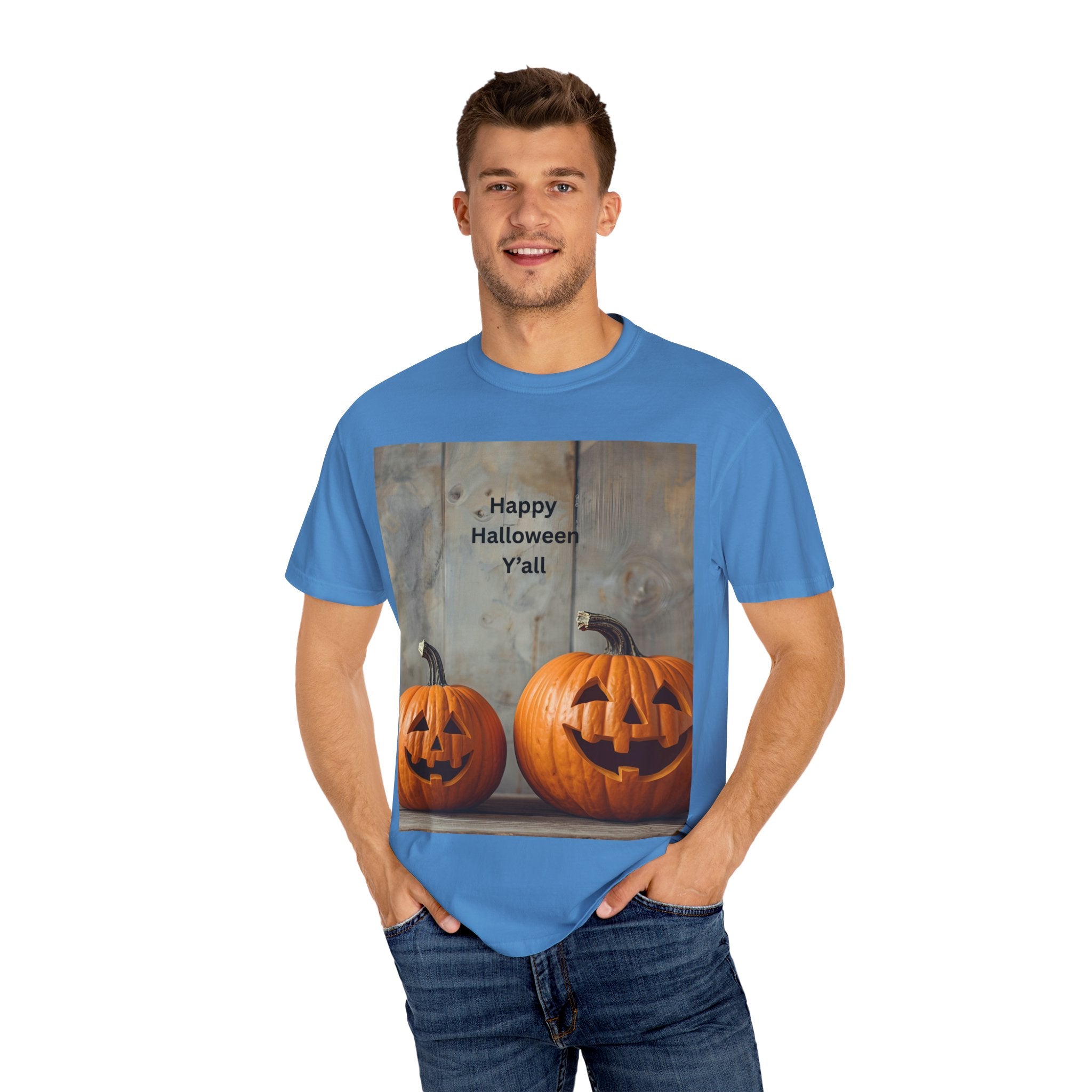 Happy Halloween Unisex T-Shirt, Spooky Fall Tee, Pumpkin Graphic Shirt, Halloween Costume Top, Fall Celebration Wear