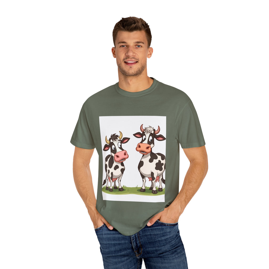 Cute Cows Unisex T-Shirt, Cute Cow Graphic Tee, Animal Lover Gift, Casual Wear, Birthday Present, Fun Farm Shirt