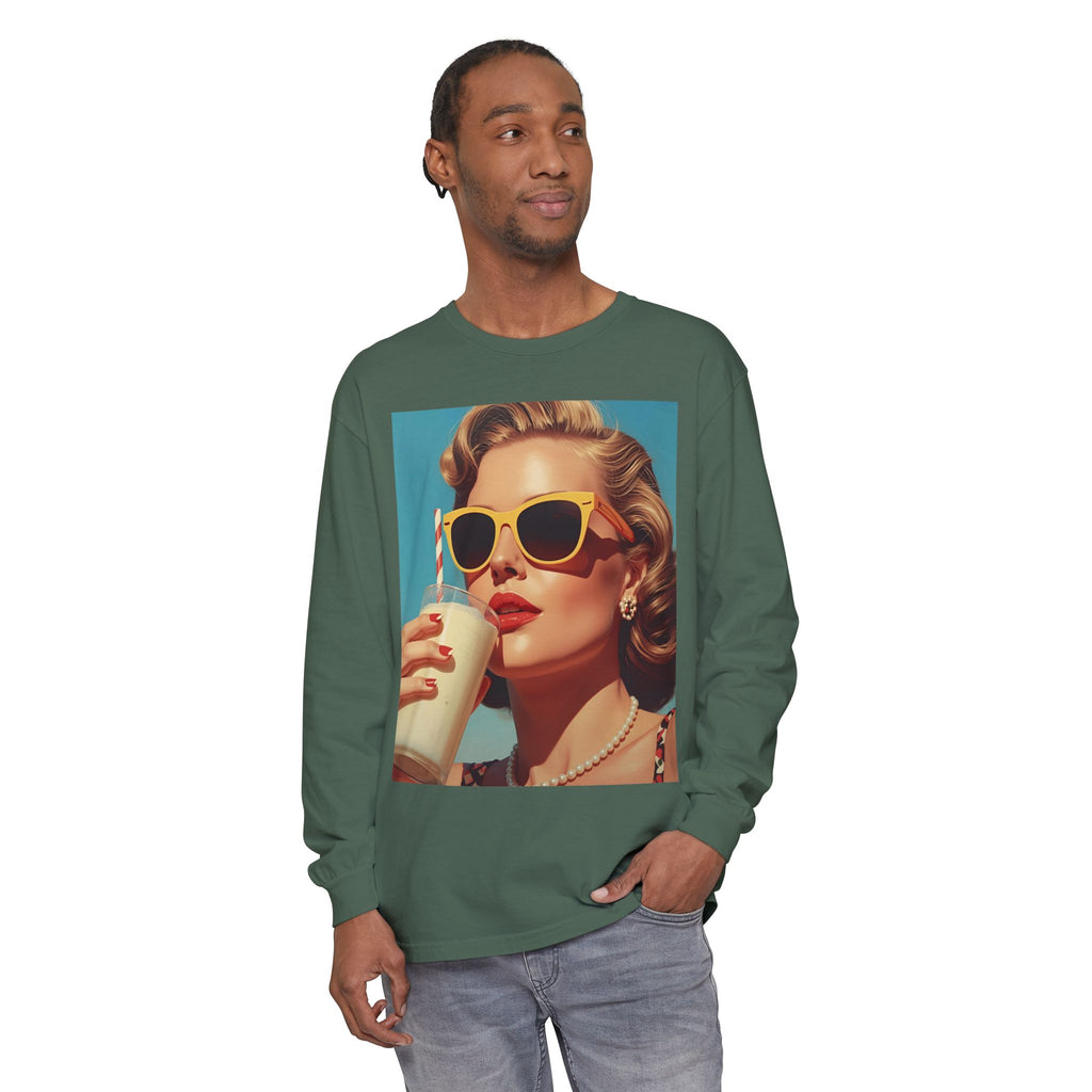 Retro Pop Art Long Sleeve T-Shirt, Vintage Graphic Tee, Fashion Top, Summer Style shirt, Gift for Art Lovers, Casual Wear