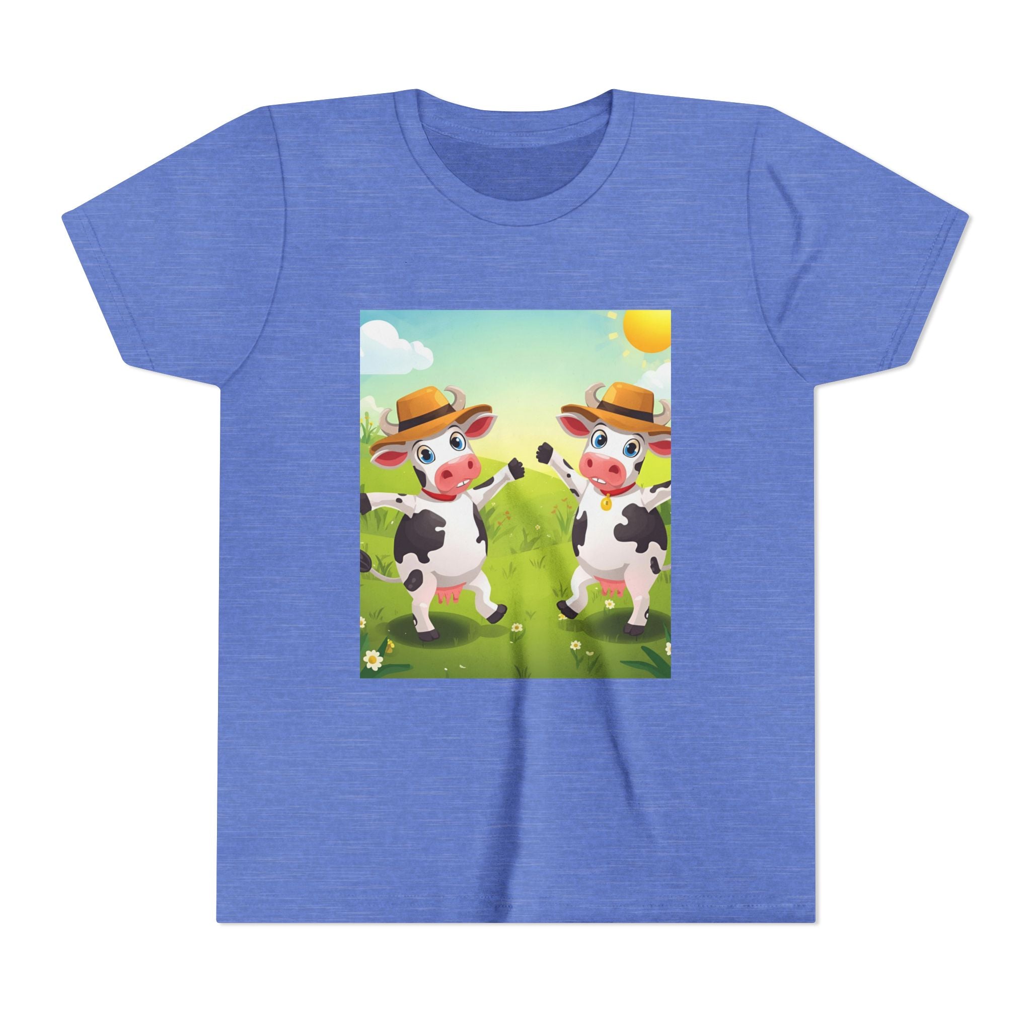 Cute Cow Fun Farm Youth Short Sleeve Tee