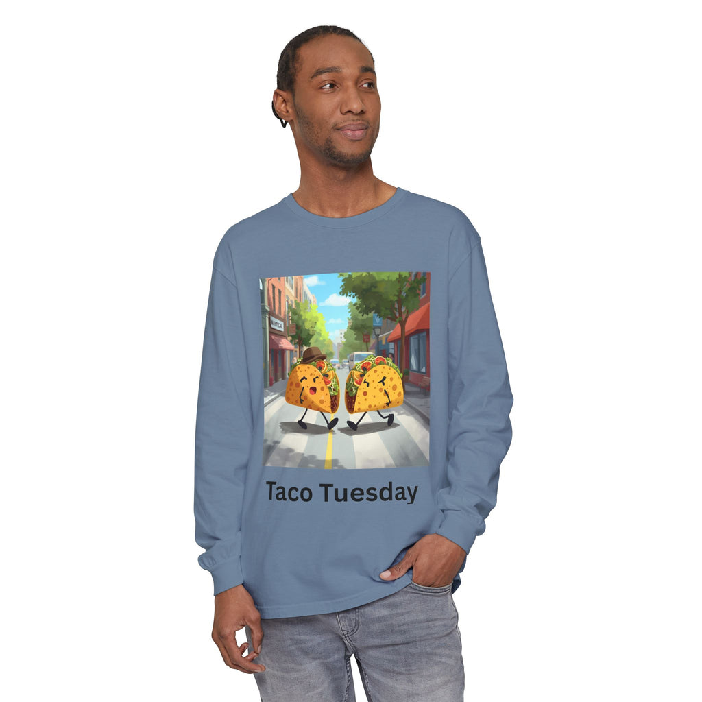 Taco Tuesday Unisex Garment-dyed Long Sleeve T-Shirt