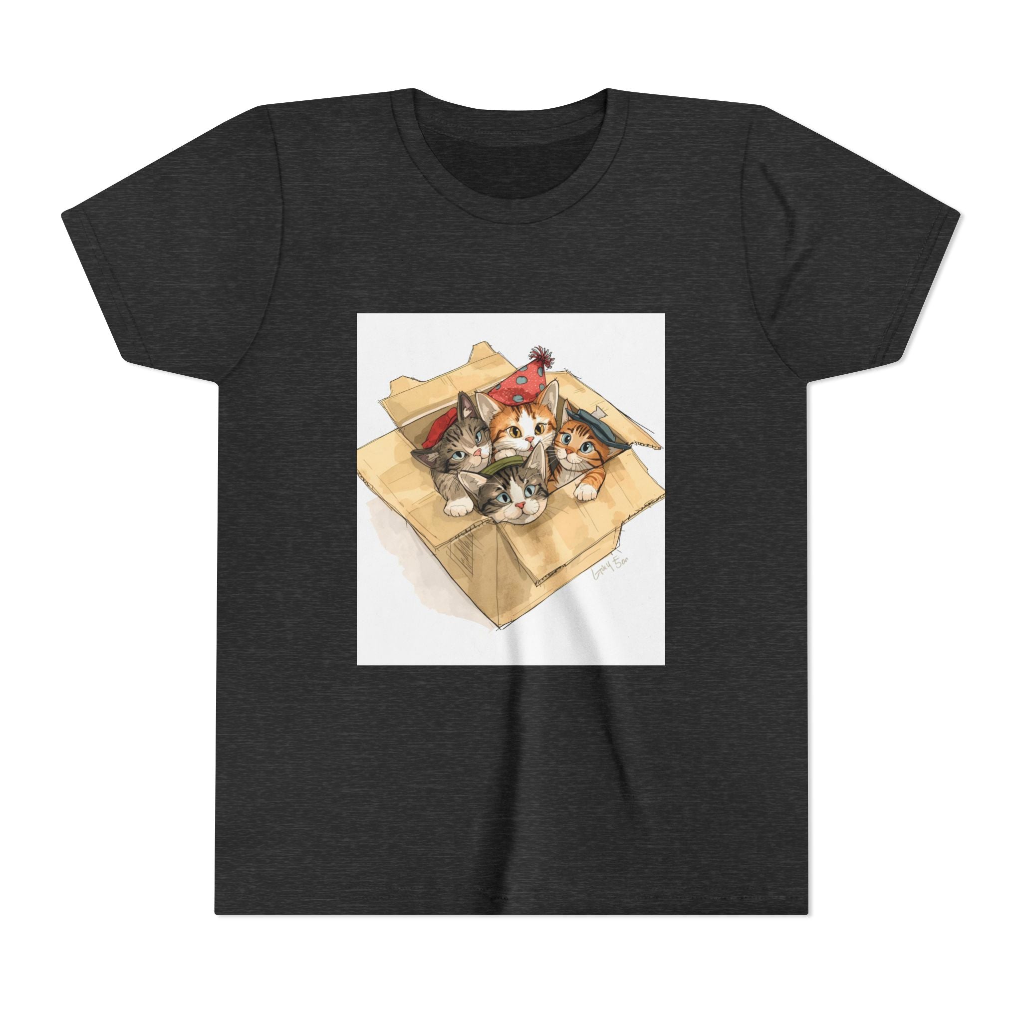 Cute Kittens In Box Youth Short Sleeve Tee