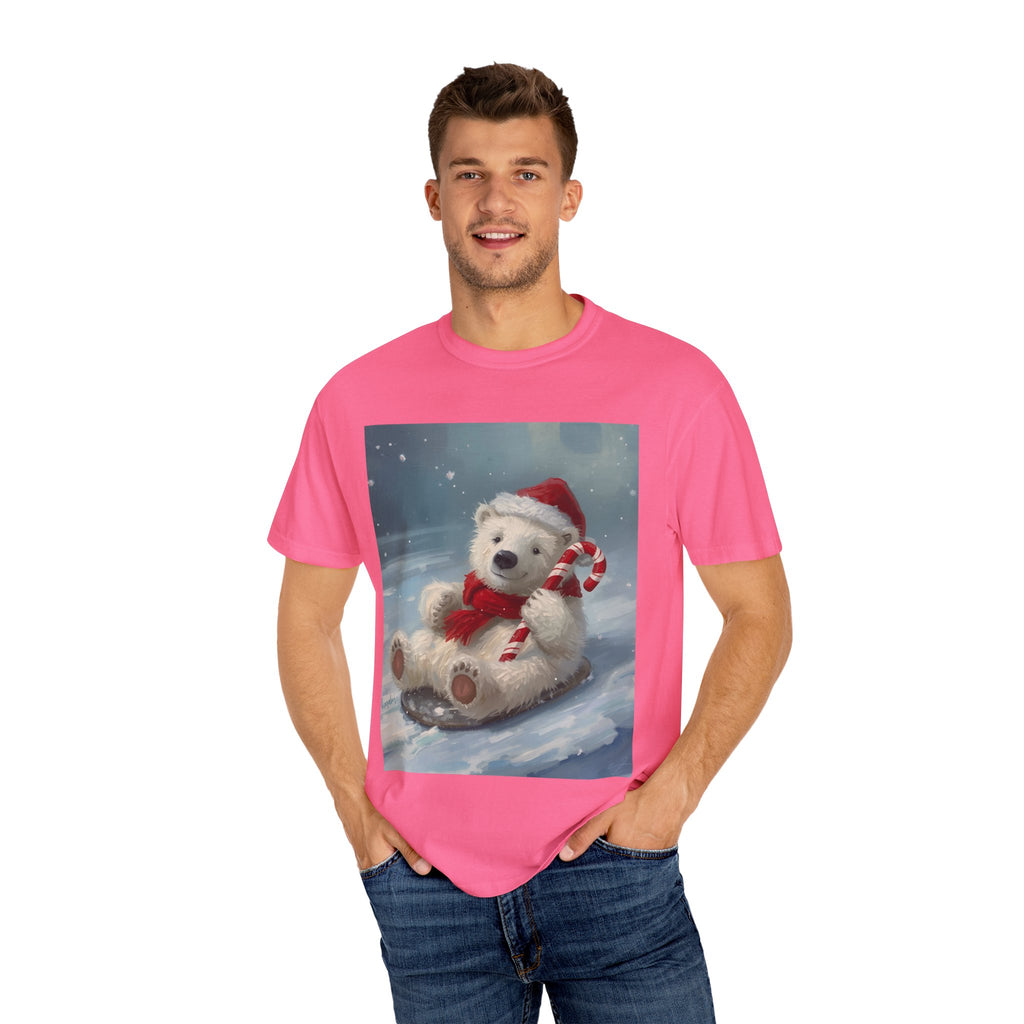 Cozy Christmas Bear T-Shirt, Winter Apparel, Holiday Gift, Family Matching Tee, Cute Polar Bear Design, Festive Outfit
