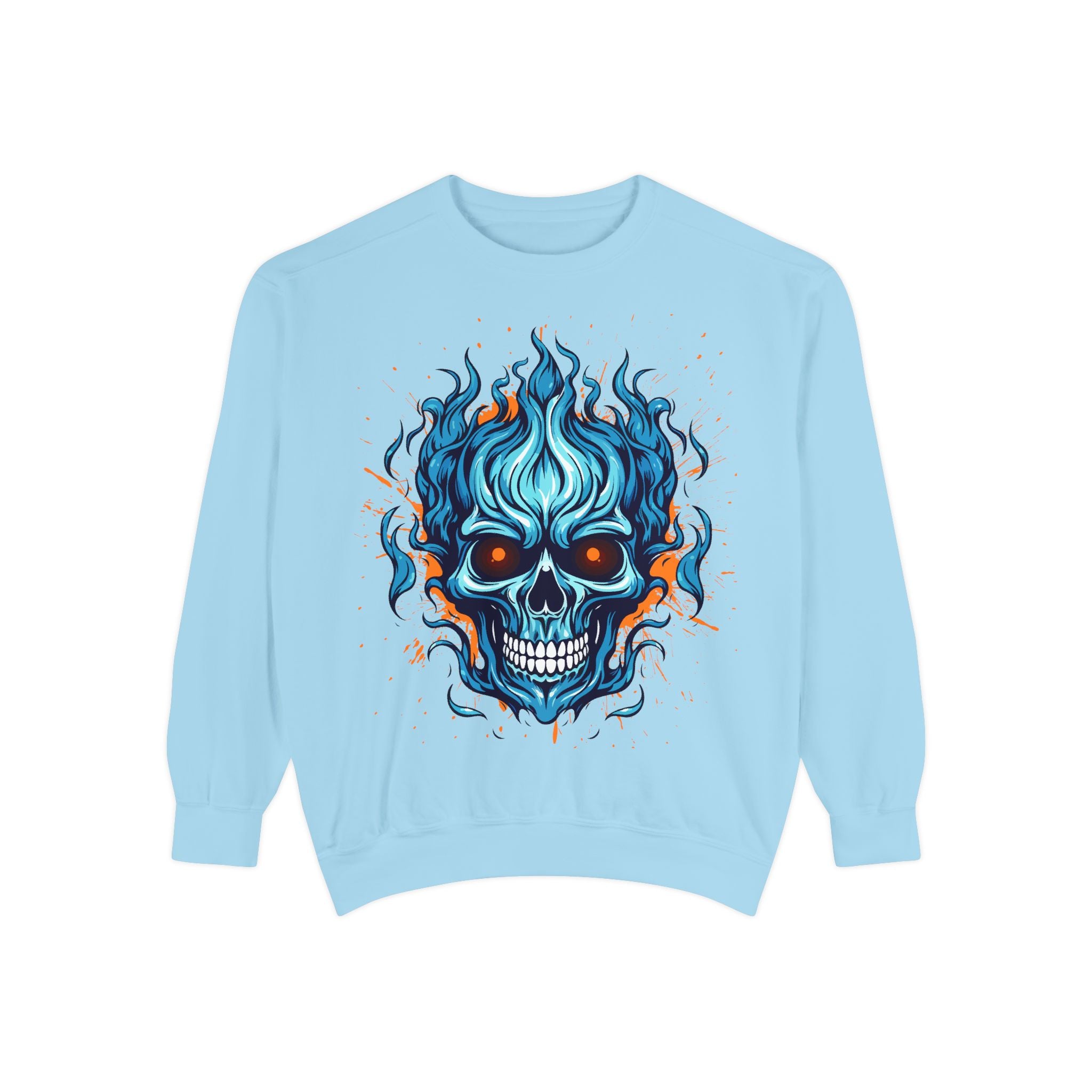 Blue Skull Unisex Garment-Dyed Sweatshirt