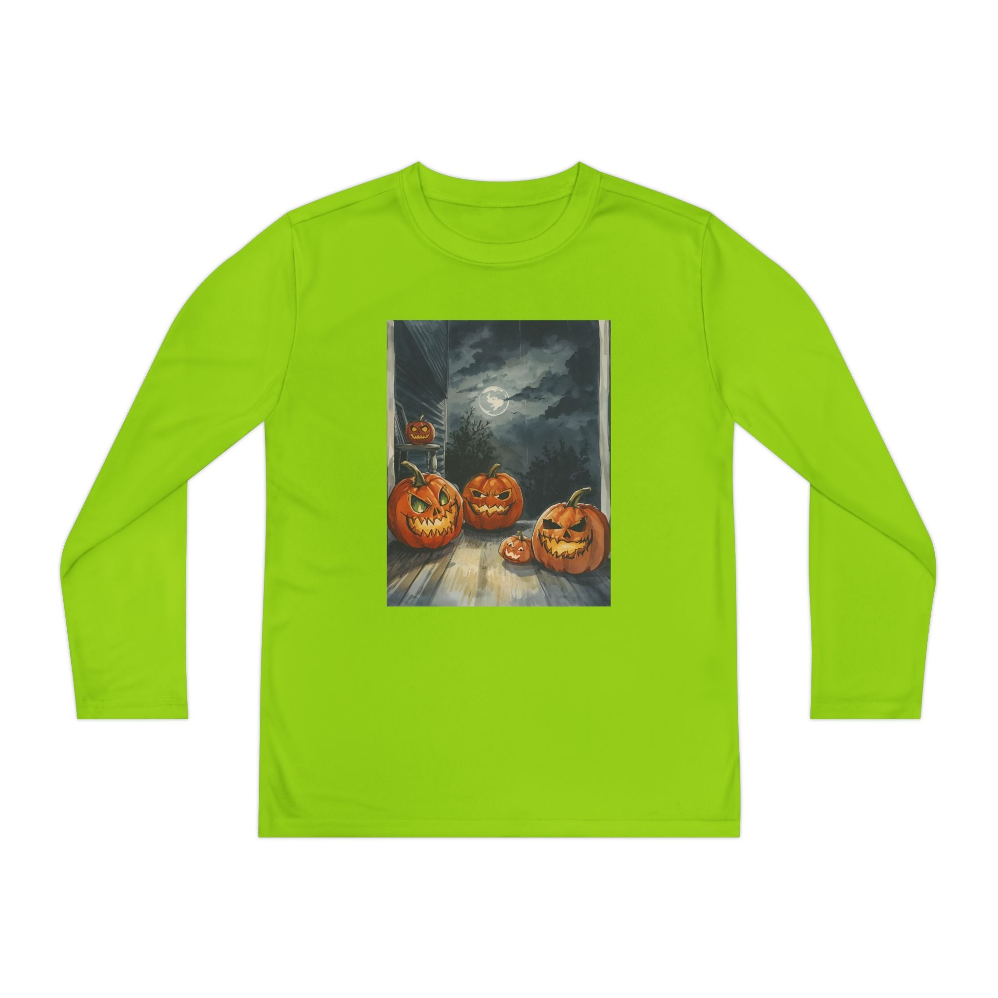 Halloween Pumpkin Spooky Youth Long Sleeve Competitor Tee