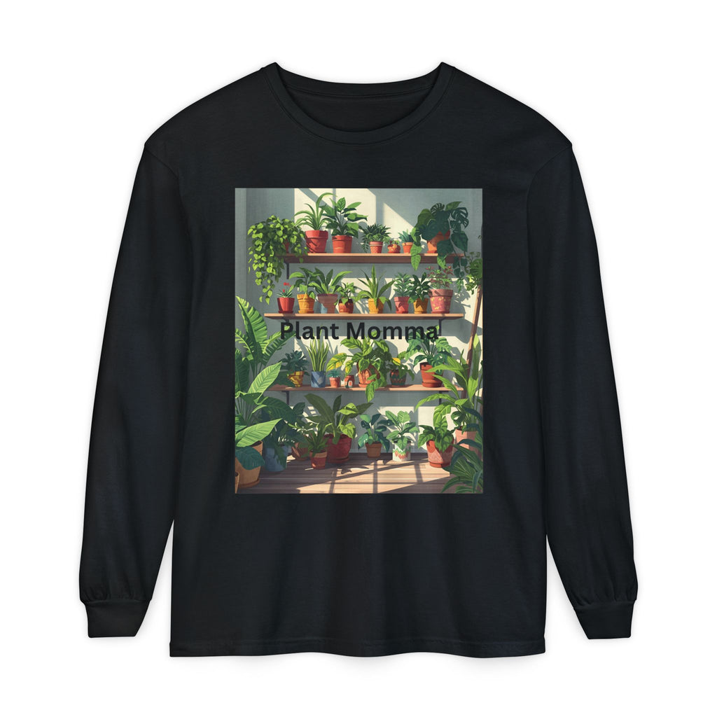 Plant Momma Long Sleeve T-Shirt, Perfect for Plant Lovers, Gardening Gifts, Eco-friendly Fashion, Casual Wear, Spring Celebrations