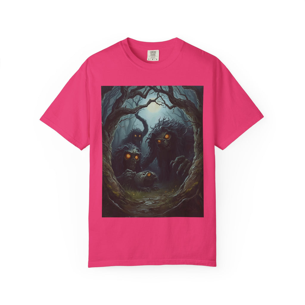 Spooky Mysterious Forest Graphic T-Shirt, Unisex Tee, Nature Lover Gift, Halloween Apparel, Unique Artwear
