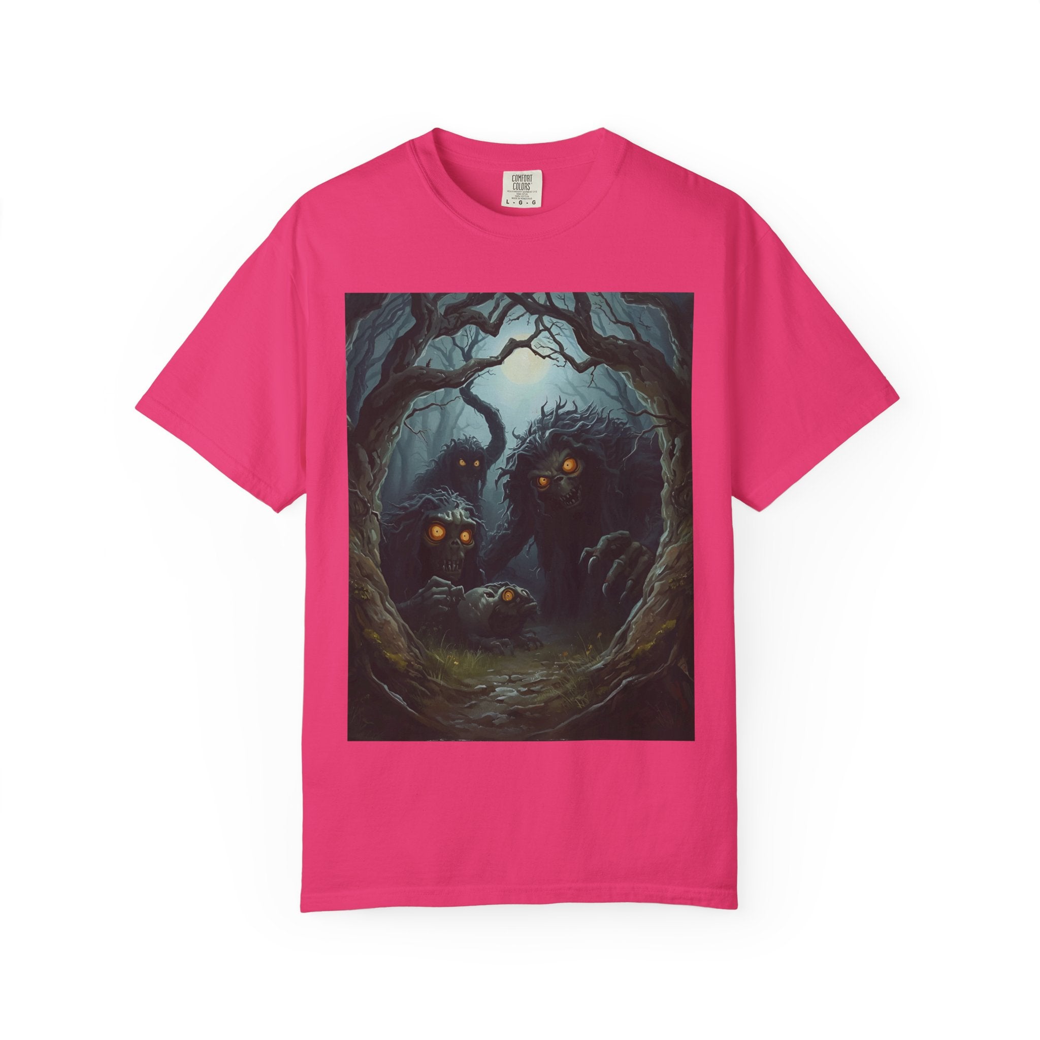 Spooky Mysterious Forest Graphic T-Shirt, Unisex Tee, Nature Lover Gift, Halloween Apparel, Unique Artwear