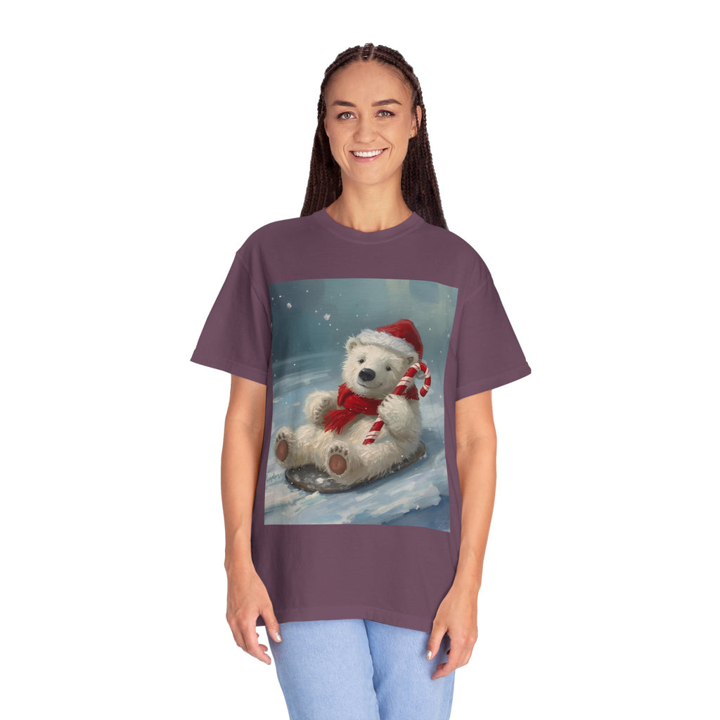 Cozy Christmas Bear T-Shirt, Winter Apparel, Holiday Gift, Family Matching Tee, Cute Polar Bear Design, Festive Outfit