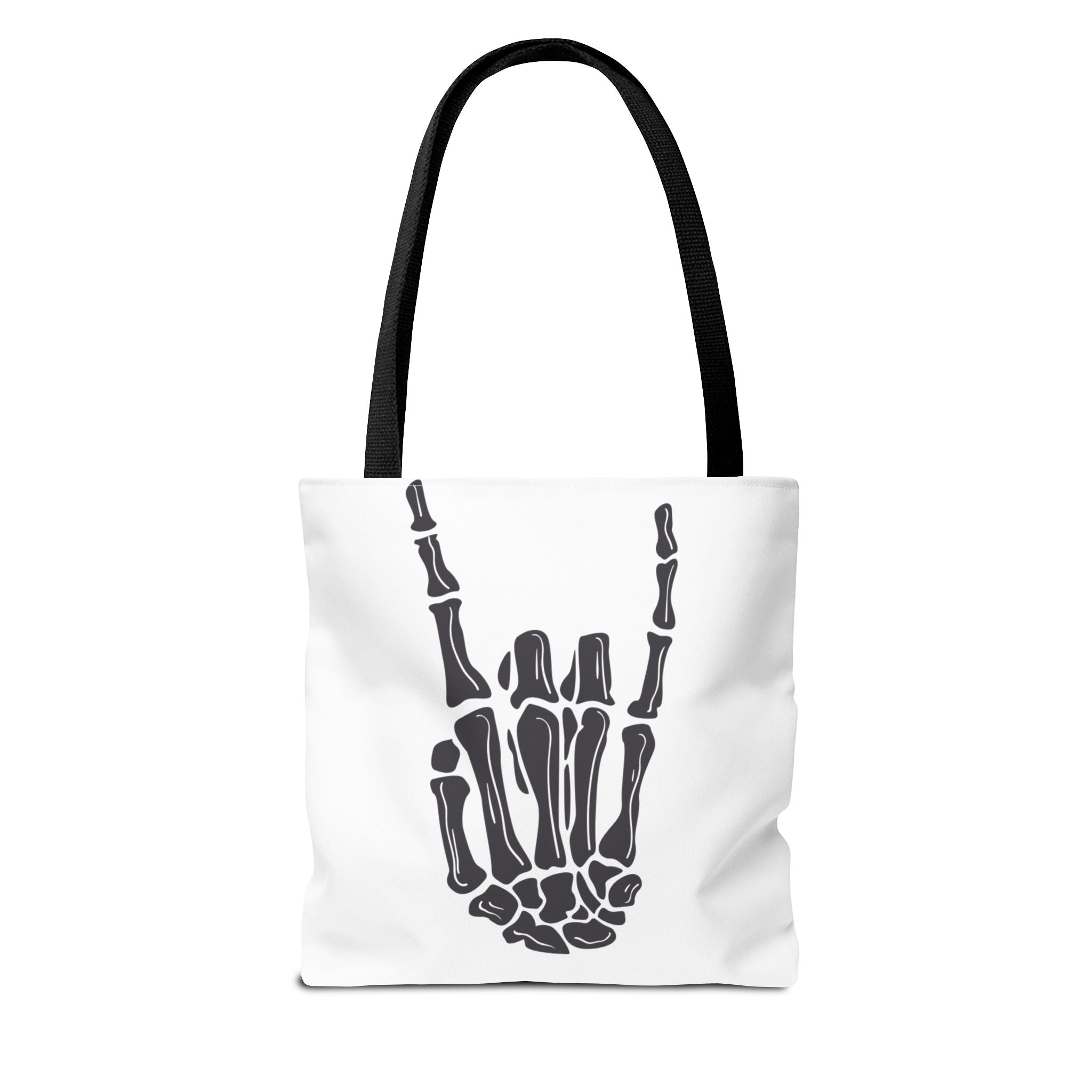 Rock On Skeleton Tote Bag, Goth Tote, Halloween Accessory, Cute Gift for Teens, Festival Bag, Band Merchandise