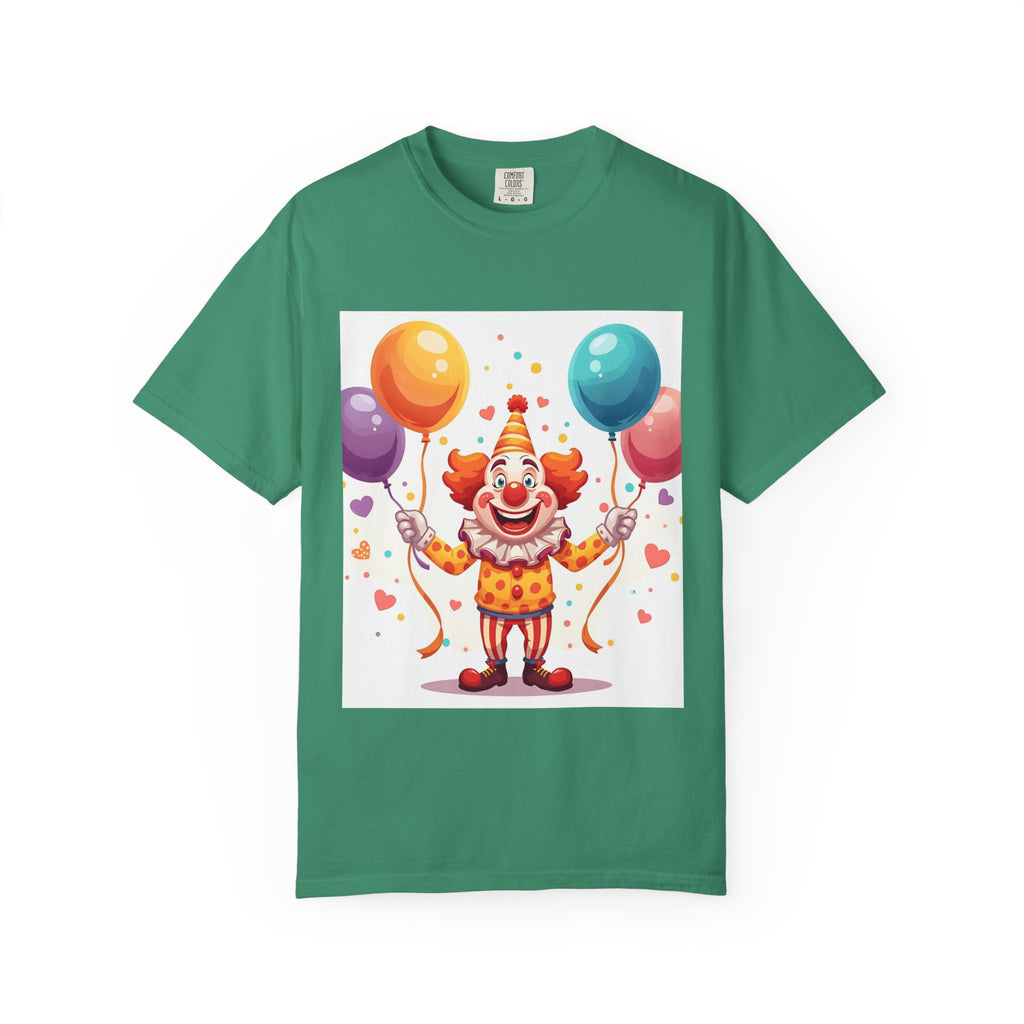 Colorful Clown Balloon T-Shirt, Fun Graphic Tee, Unisex party shirt, Circus themed apparel, Birthday gift for kids