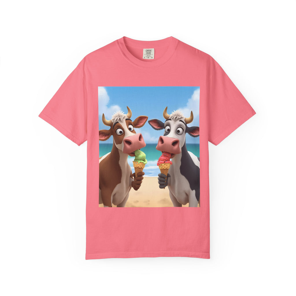 Beachy Cow Unisex Garment-Dyed T-shirt