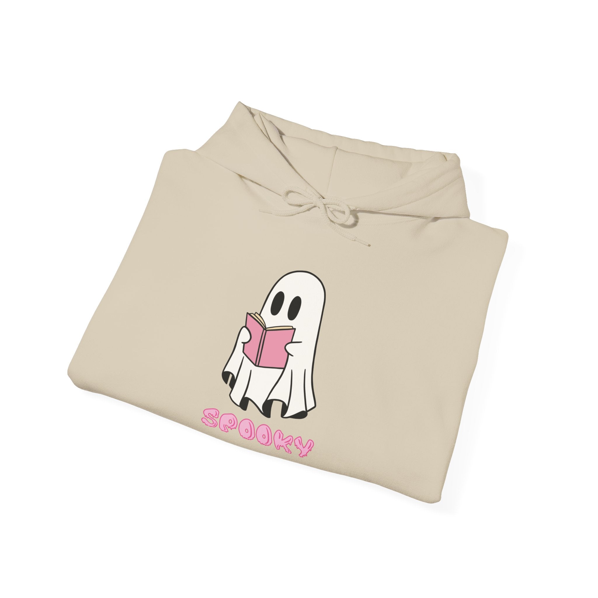 Spooky Ghost Reading Hoodie, Unisex Halloween Sweatshirt, Cute Ghost Apparel, Cozy Fall Fashion, Perfect Gift for Book Lovers