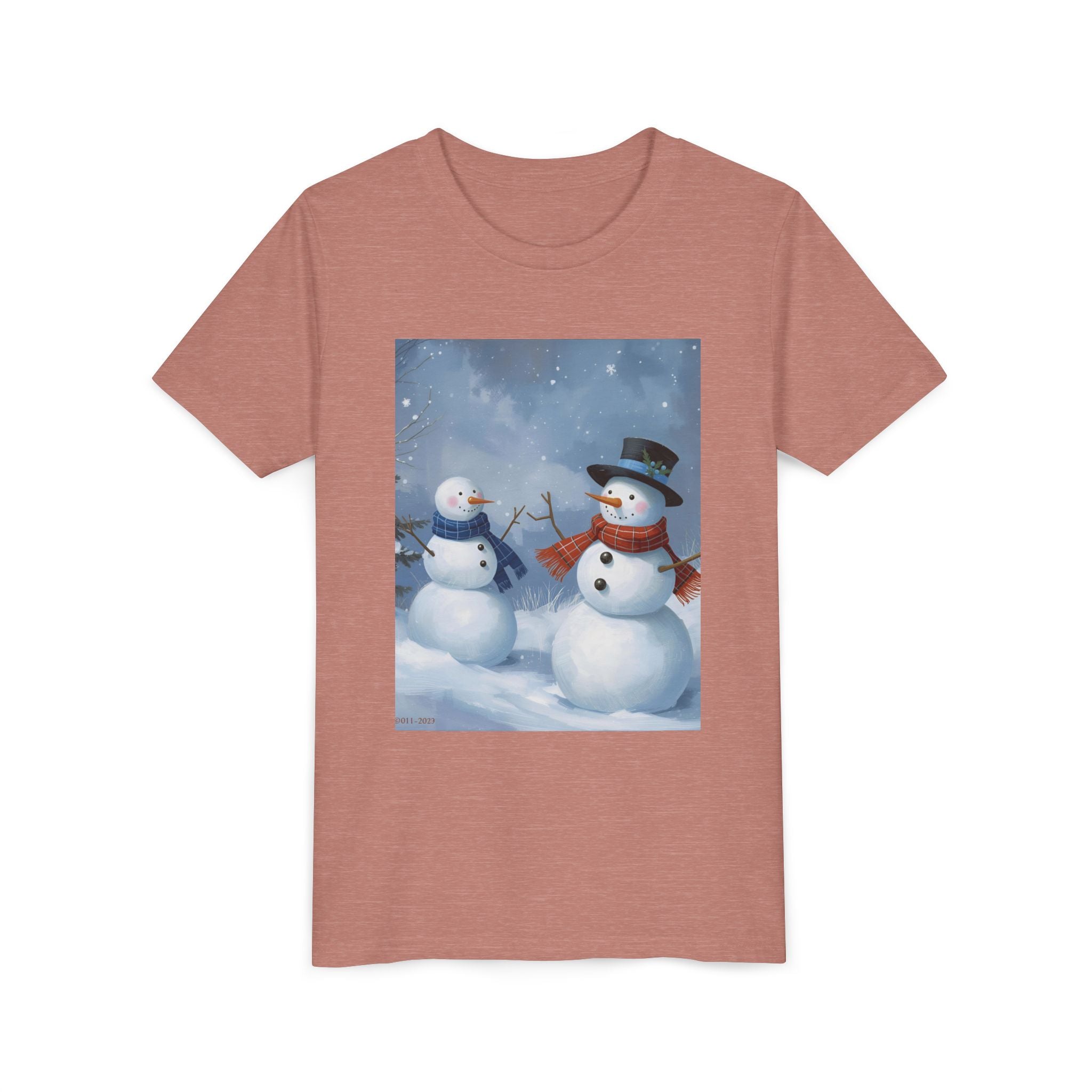 Christmas Snowman Family Youth Short Sleeve Tee