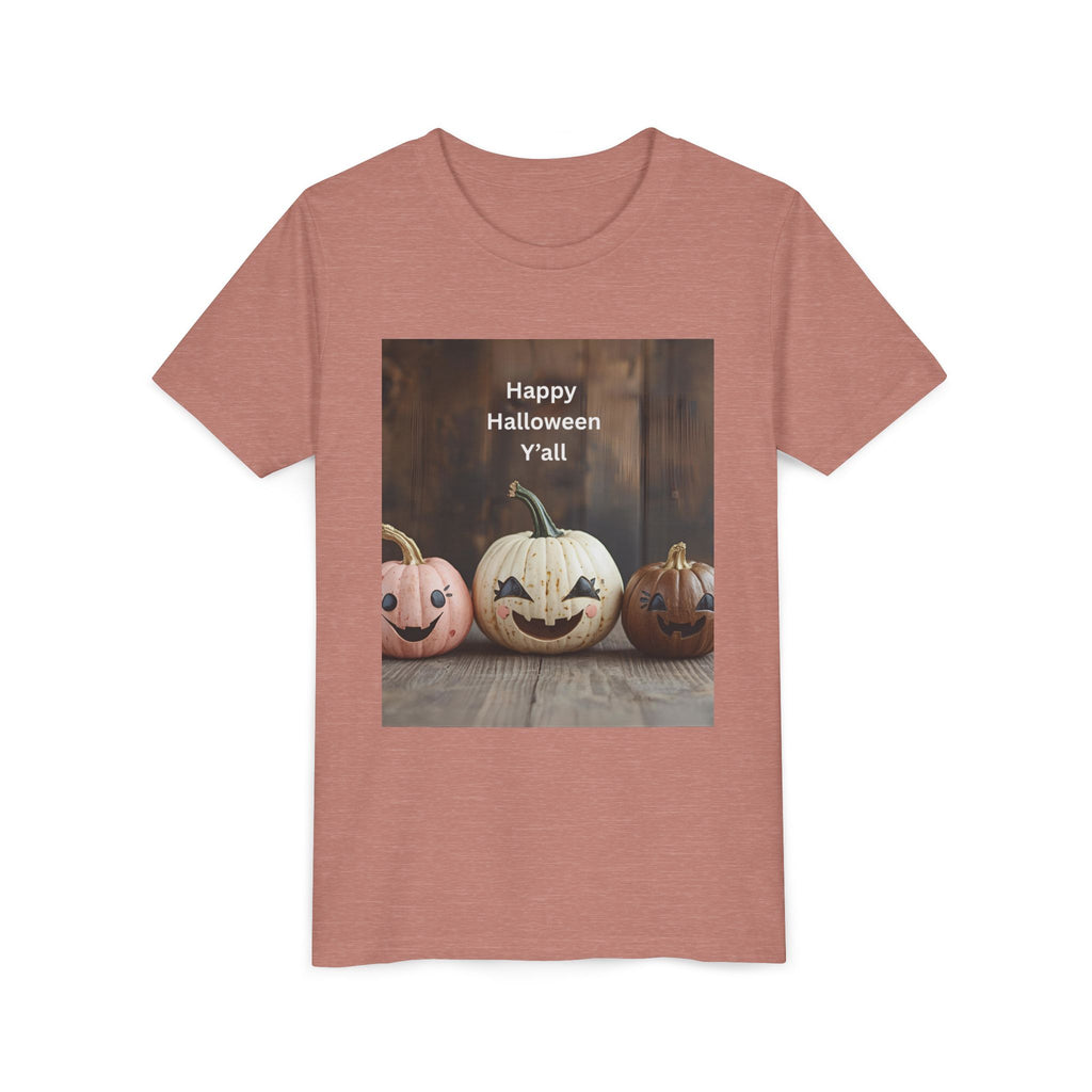 Happy Halloween Youth Tee, Kids Halloween Shirt, Pumpkin T-Shirt, Fall Festival Apparel, Trick or Treat Wear, Spooky Season Top