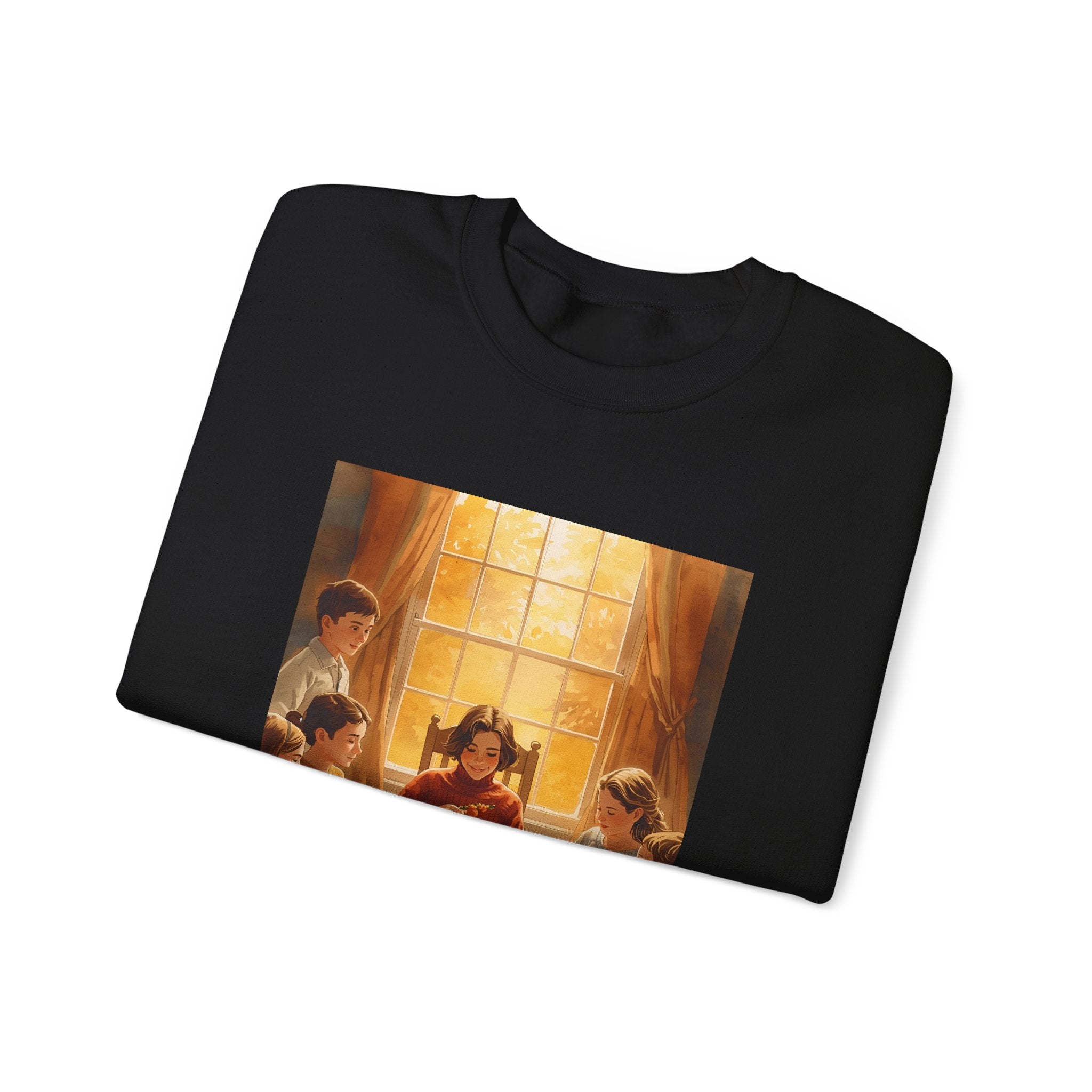 Cozy Family Dinner Crewneck Sweatshirt | Warm Winter Apparel, Casual Layering, Gift for Holidays, Family Gatherings, Nostalgic Artwork