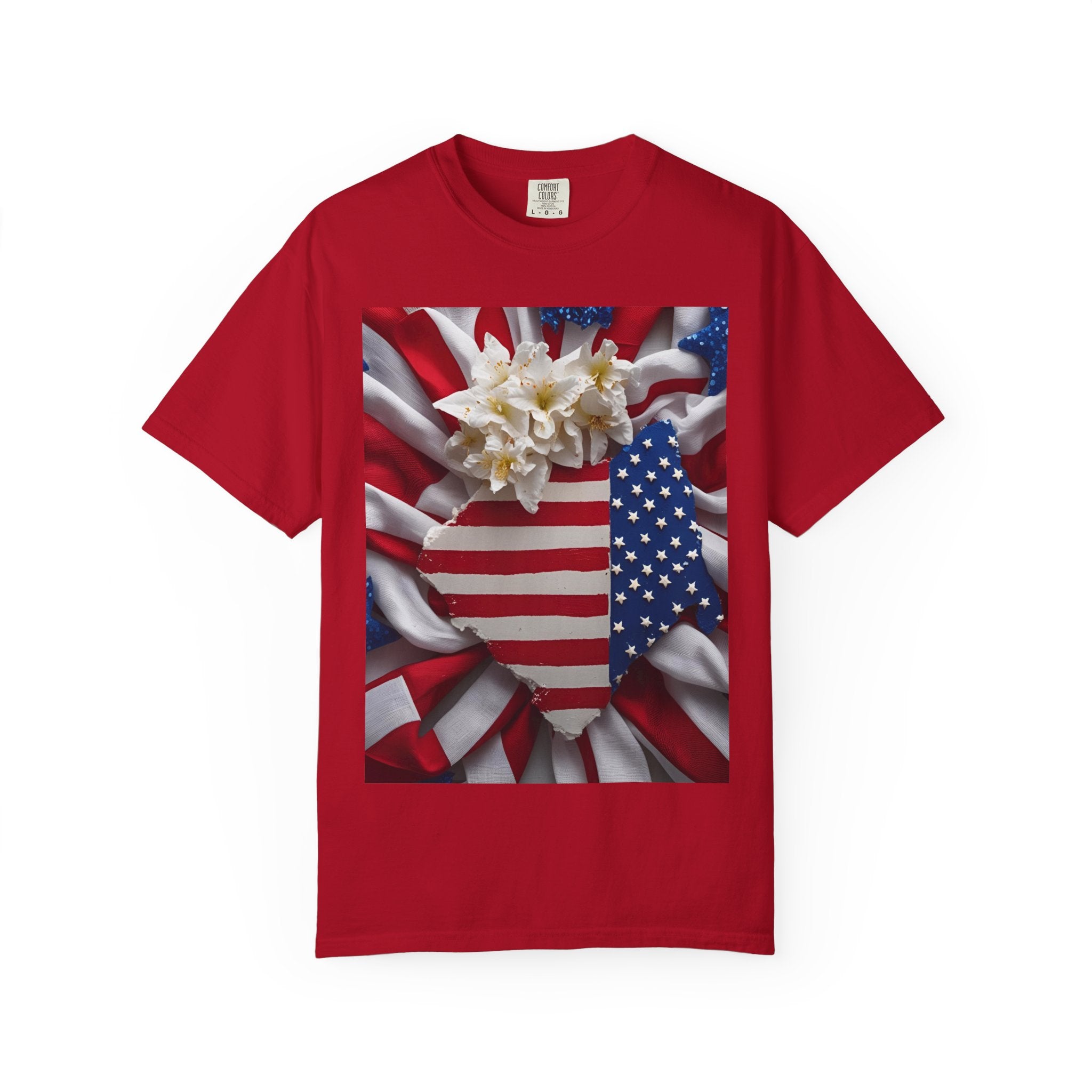 Patriotic Heart T-shirt for Festive Celebrations, 4th of July Apparel, Unisex Graphic Tee, American Pride Shirt, Independence Day Gift